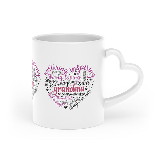 Grandma's Heart of Love | Heart-Shaped Mug