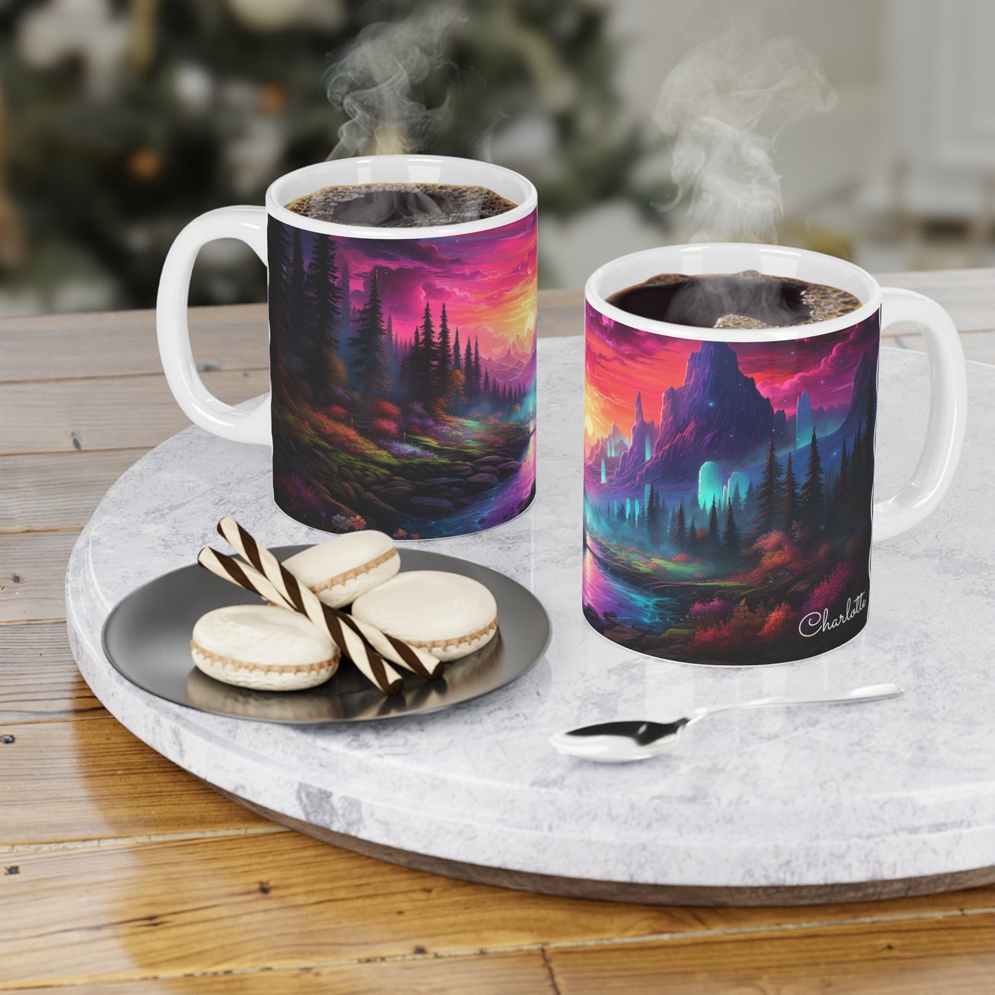 Ethereal Twilight Valley: Personalize It! Your Name, Your Font | Ceramic Mug (Small/Medium/Large)