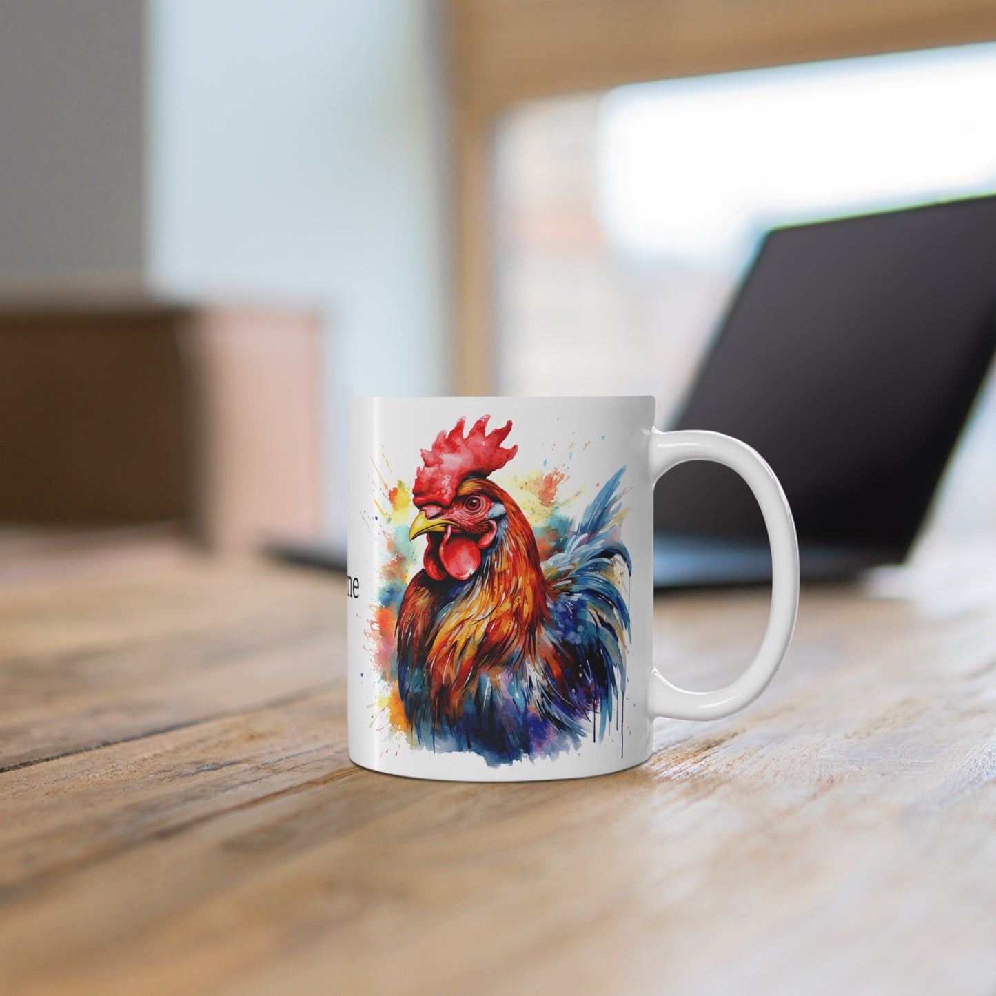 Majestic Rooster: Personalize It! Your Name and Font | Ceramic Mug (Small) 🇺🇸