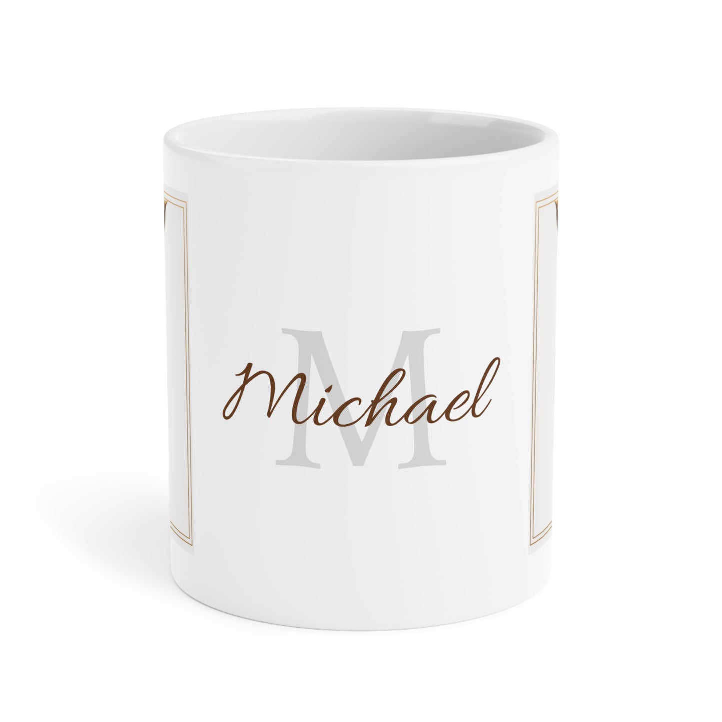 Golden Feather · Personalize It! Your Name | Ceramic Mug (Small/Medium/Large).