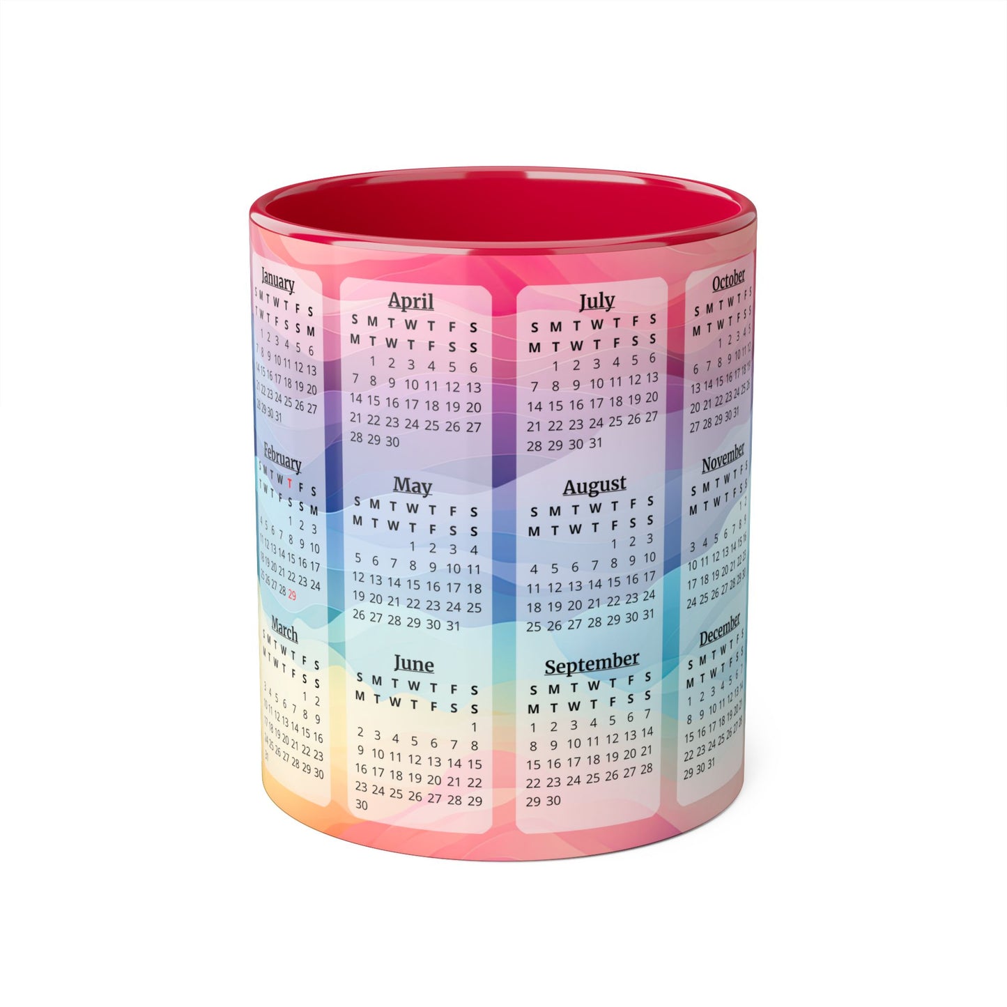 Colors of the Wind, 2 Year Calendar 2024 to 2025, Accent Mug (Small) (Pink/Red)