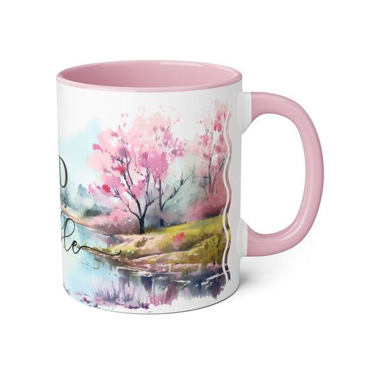 With God All Things Are Possible | Accent Mug (Small) (Pink).