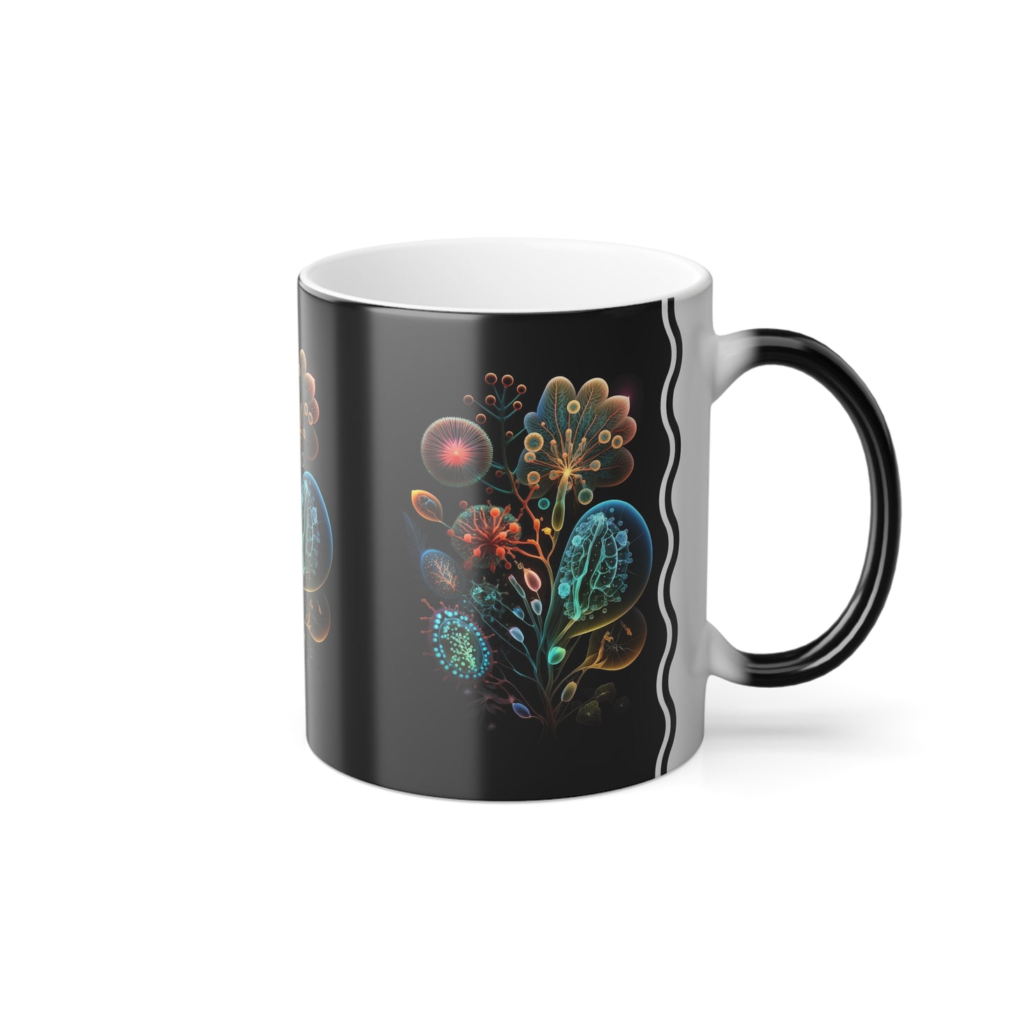 Neon Floral Amoeba 2, Magic Mug (Small)