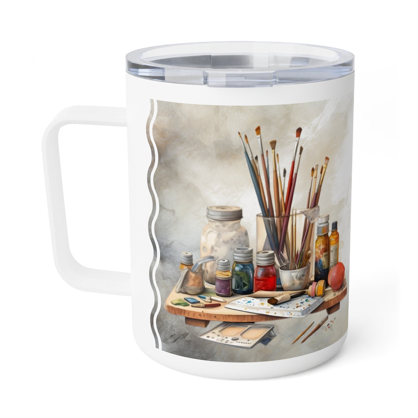 Artist's Painting Tools · Personalize It! Your Name | Insulated Coffee Mug