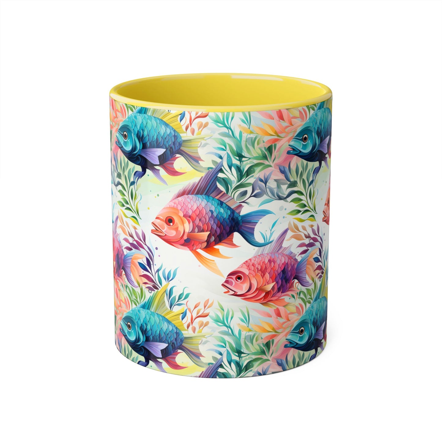 Fish Garden | Accent Mug (Small) (Light Green/Red/Yellow).