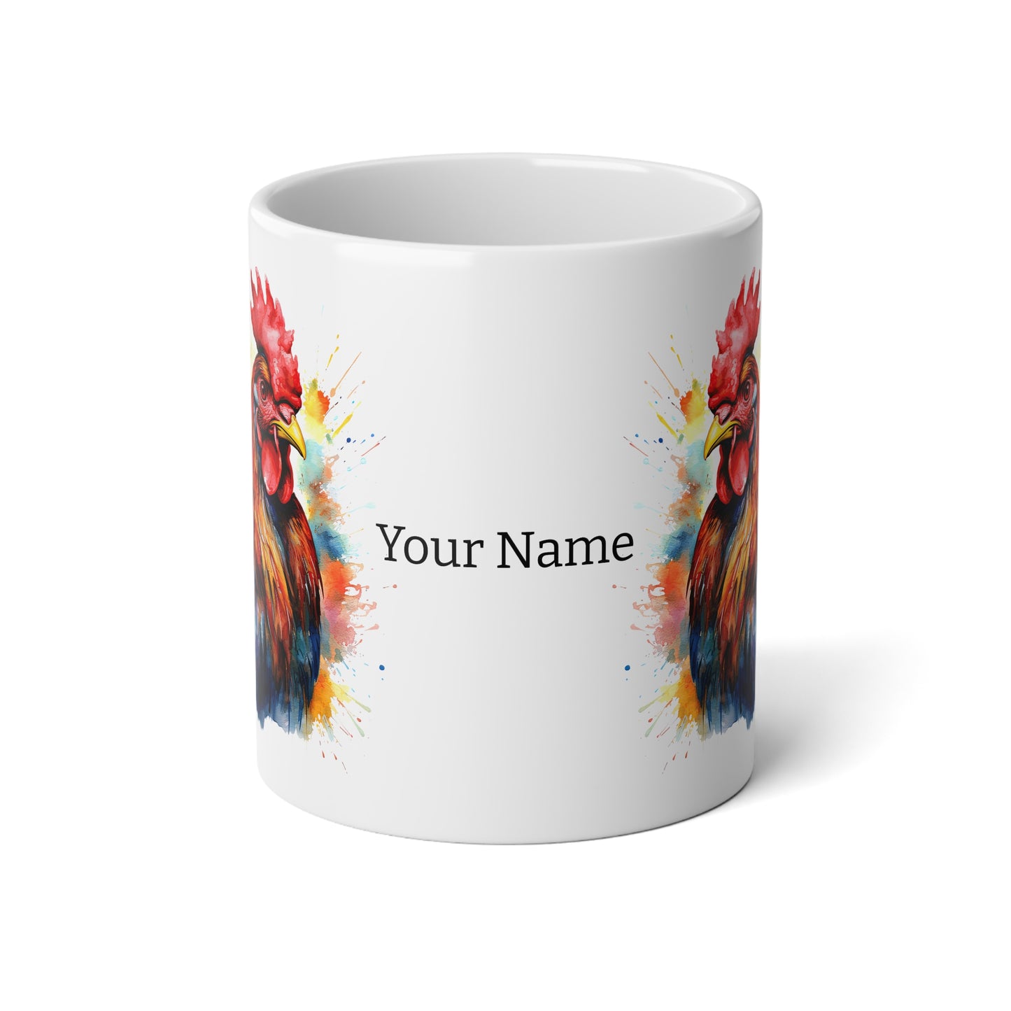 Majestic Rooster · Personalize It! Your Name and Font | Ceramic Mug (Large)