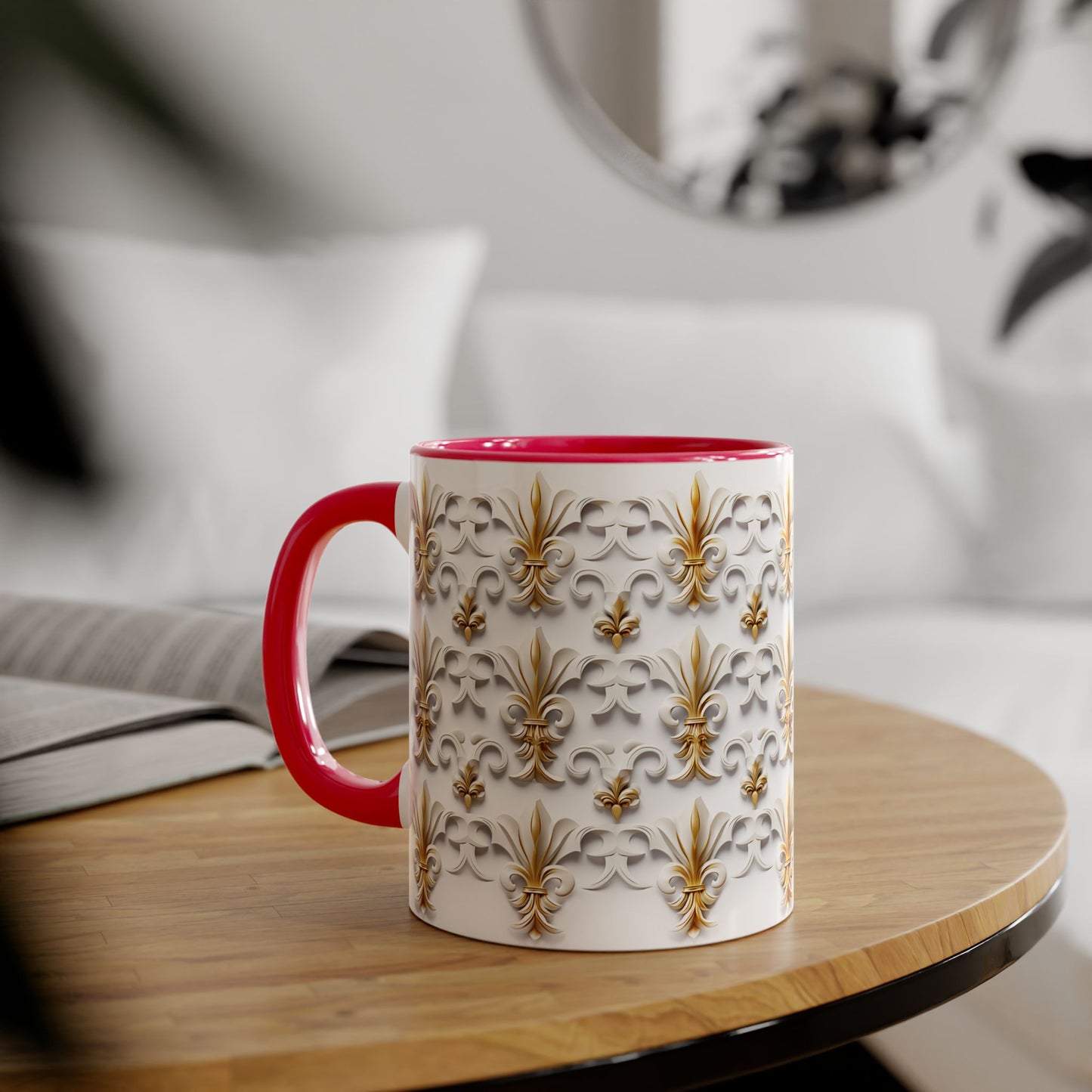 Fleur de Lys in 3D | Accent Mug (Small) (Black/Blue/Red/Yellow).