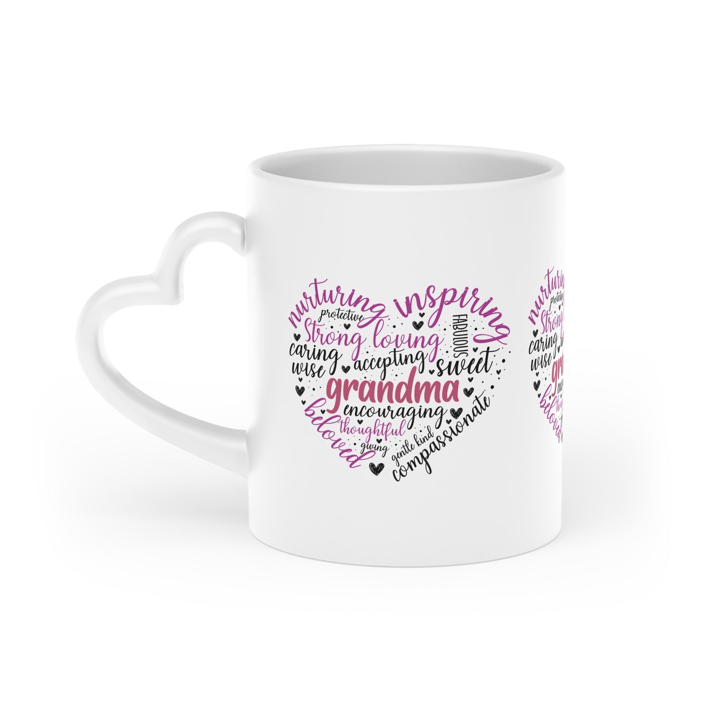 Grandma's Heart of Love | Heart-Shaped Mug