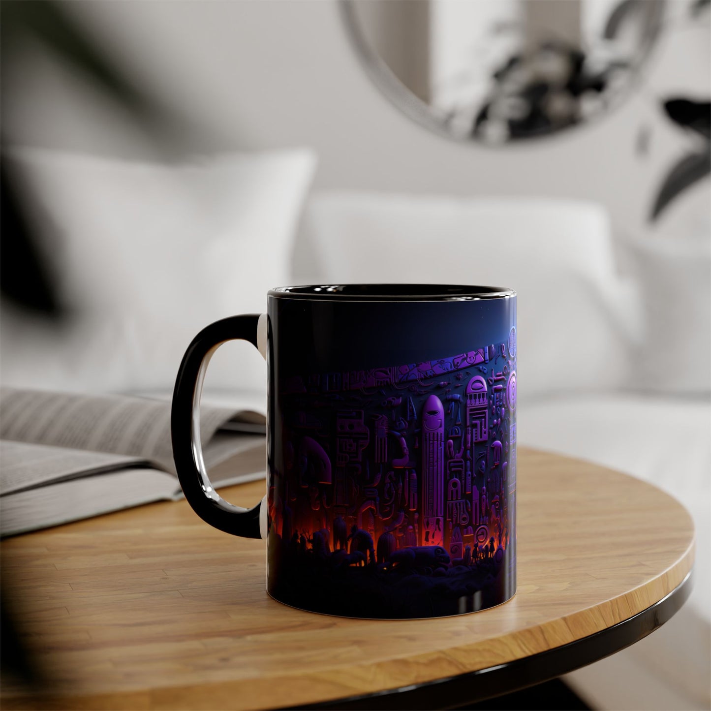 Midnight Civilization · Personalize It! Your Name and Font | Accent Mug (Small) (Black/Blue).