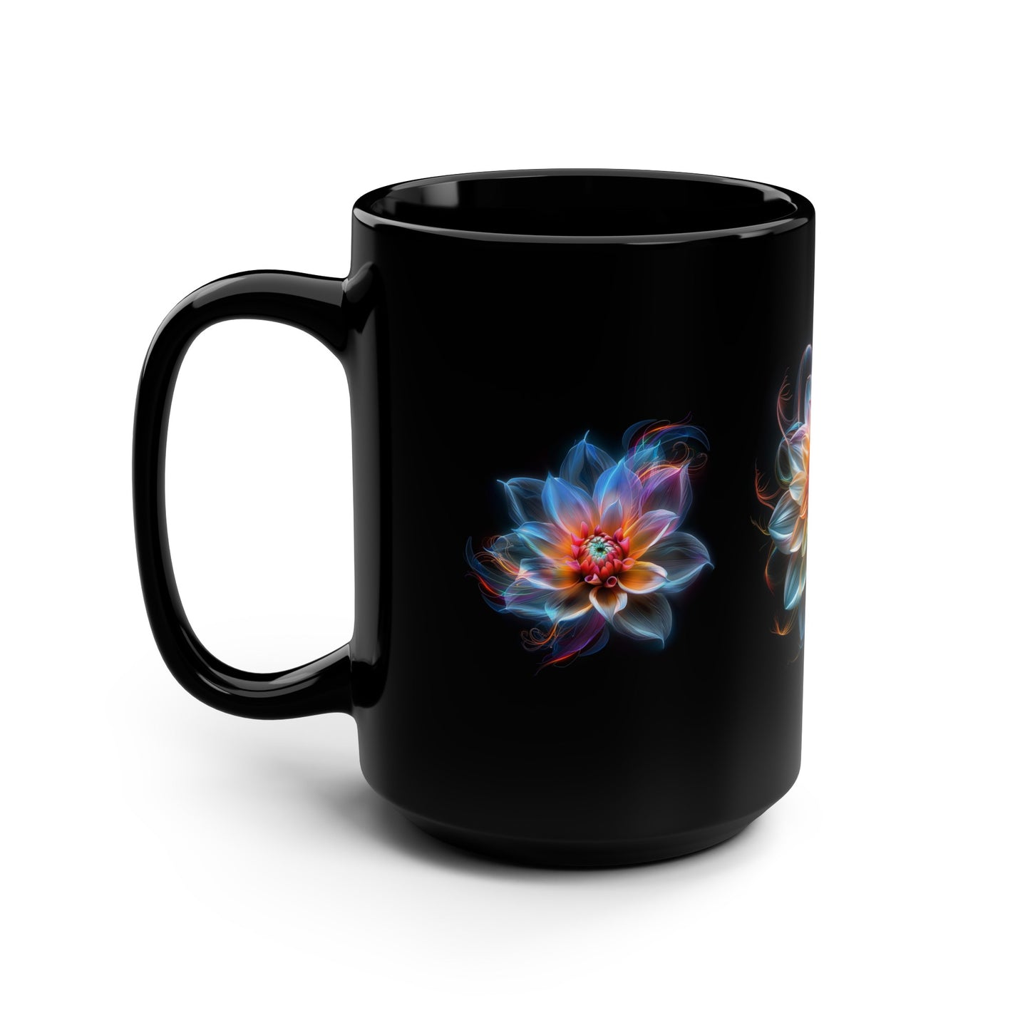 Flor de Seda, Black Mug (Medium)