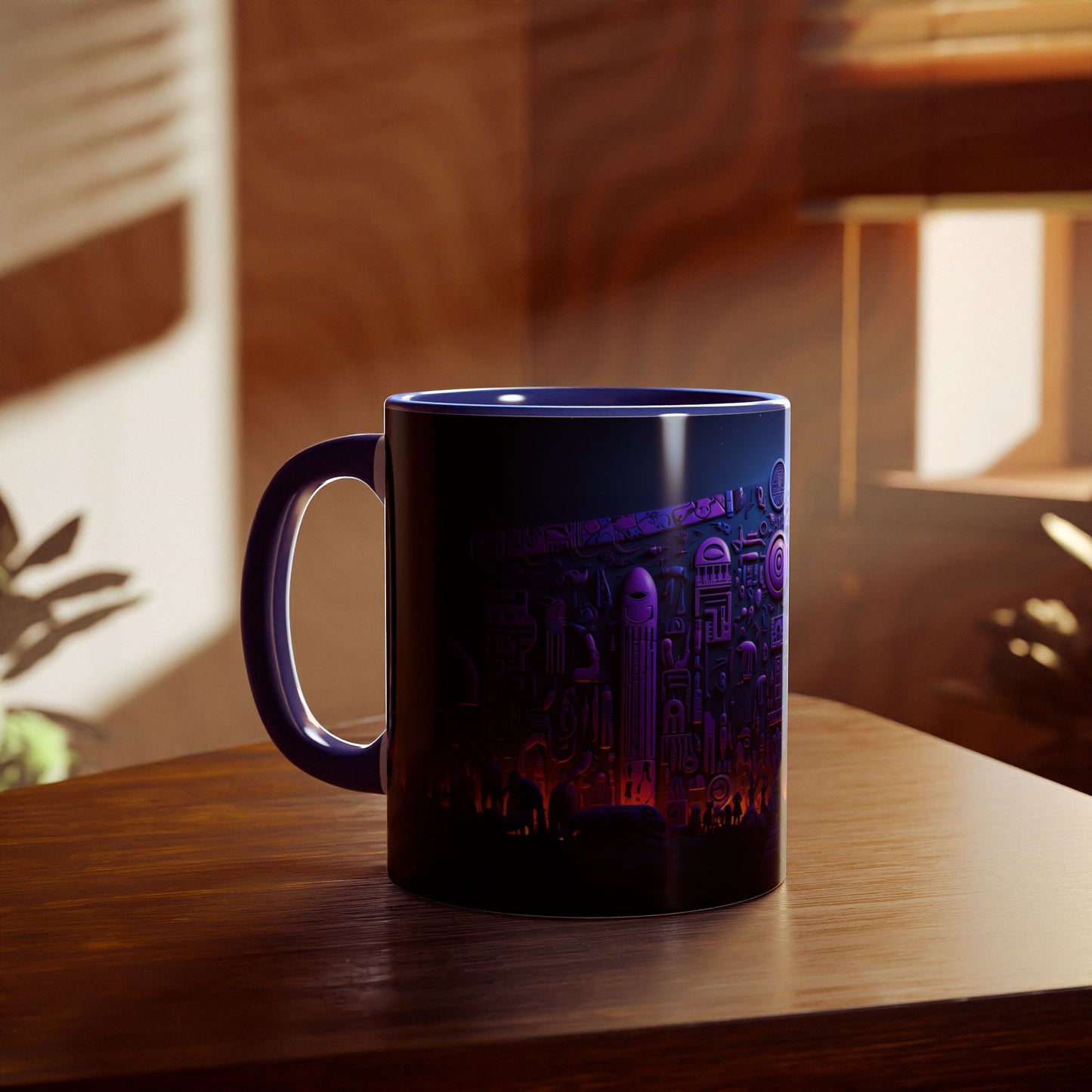 Midnight Civilization: Personalize It! Your Name, Your Font | Accent Mug (Small) (Black/Blue)