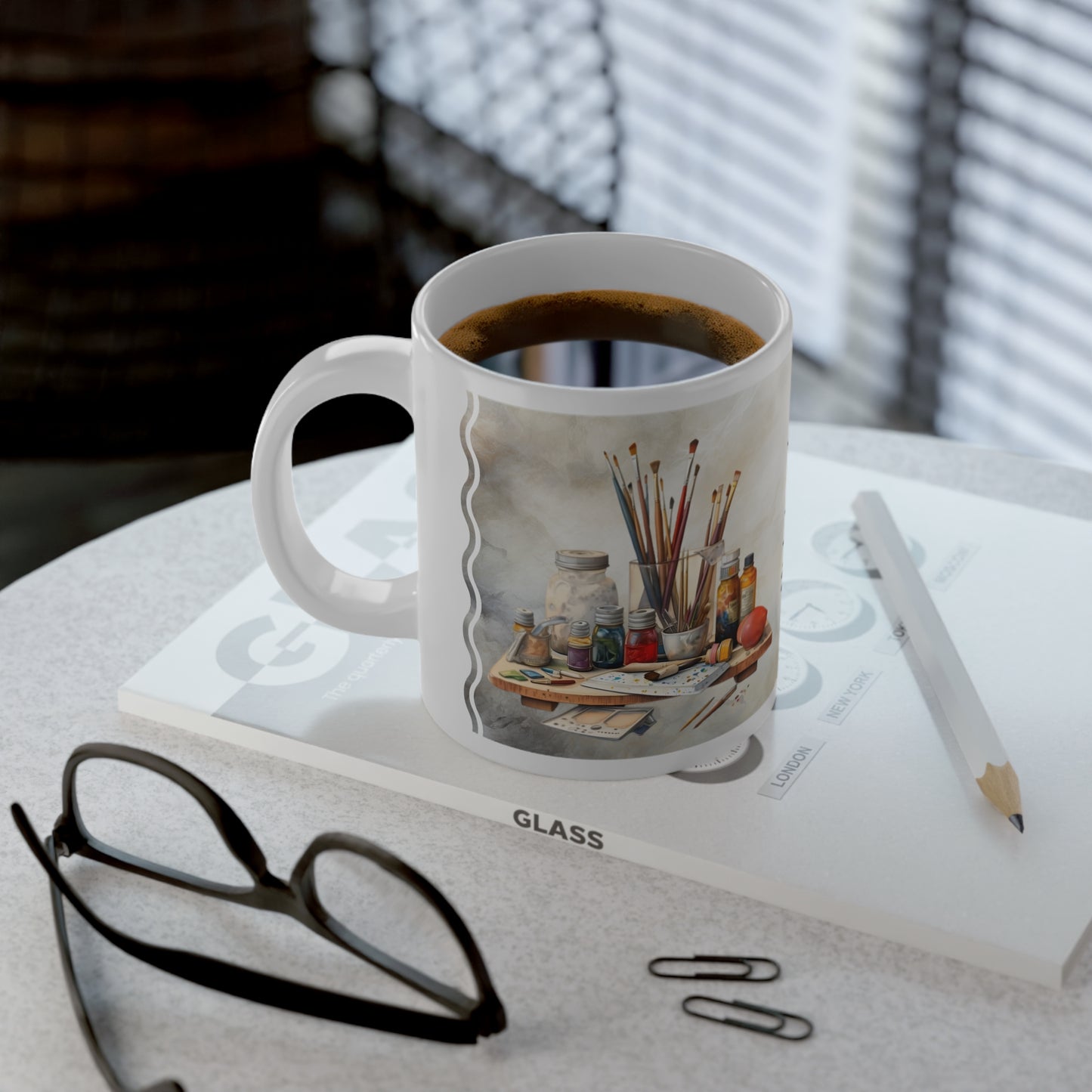 Artist's Painting Tools · Personalize It! Your Name | Ceramic Mug (Large)