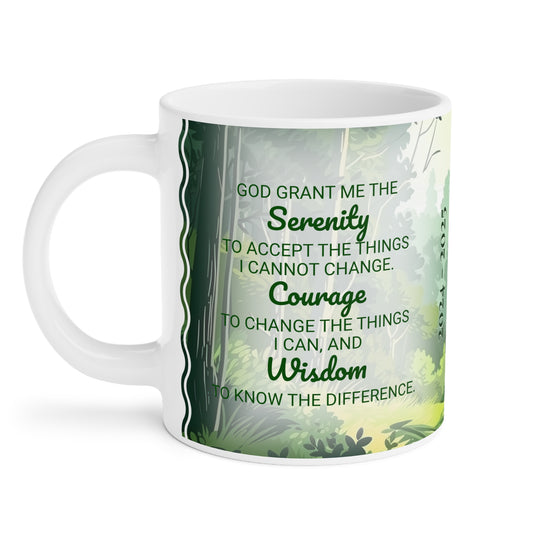 Serenity Forest Wisdom · Calendar Mugs: 2-Year Calendar 2024 to 2025 | Ceramic Mug (Large).