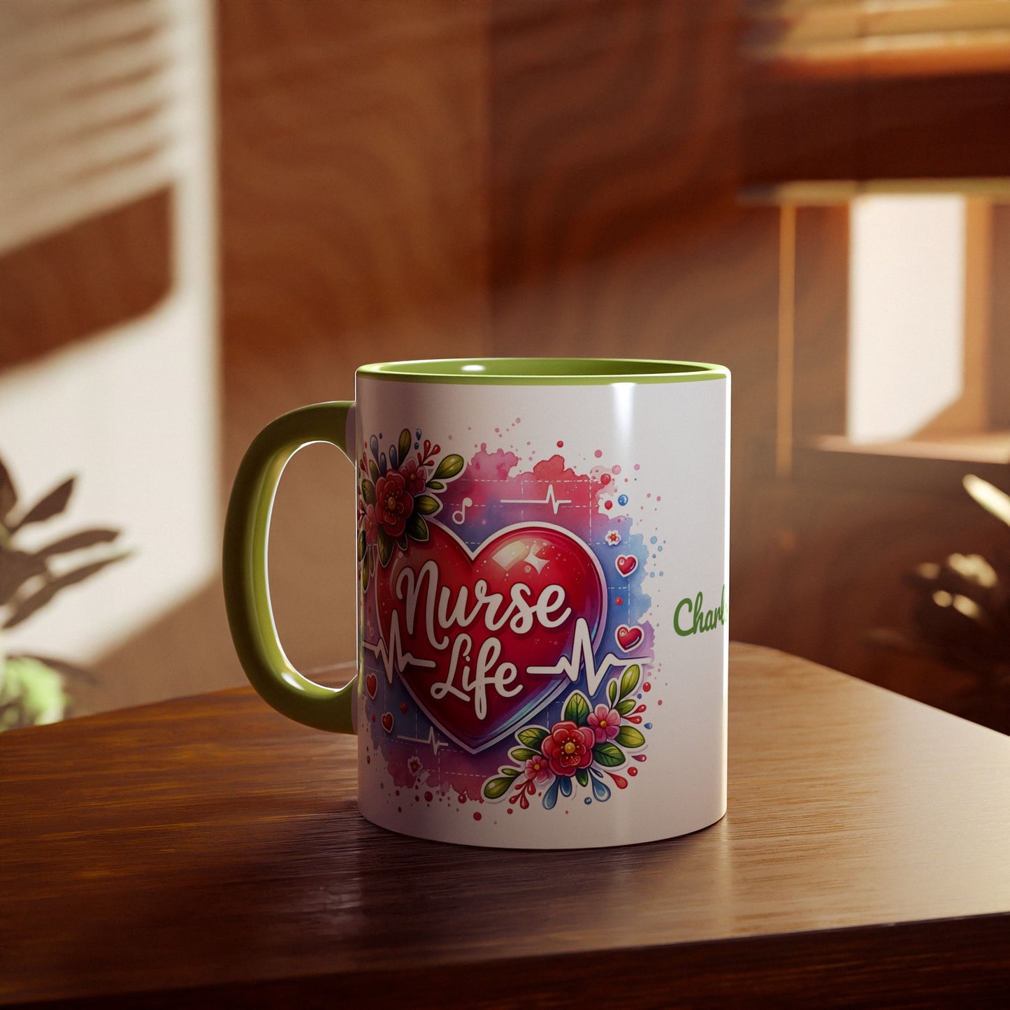 Nurse Life: Personalize It! Your Name | Accent Mug (Small) (Black/Blue/Light Green/Pink/Red/Yellow)