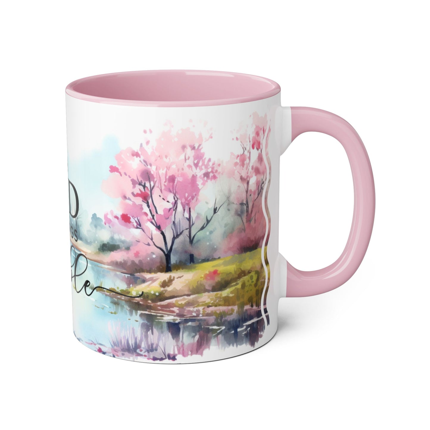 With God All Things Are Possible | Accent Mug (Small) (Pink)