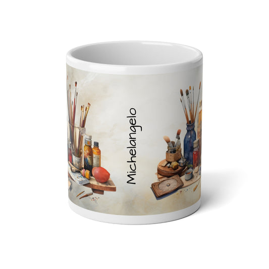 Artist's Painting Tools, Personalize It! Your Name, Ceramic Mug (Large)