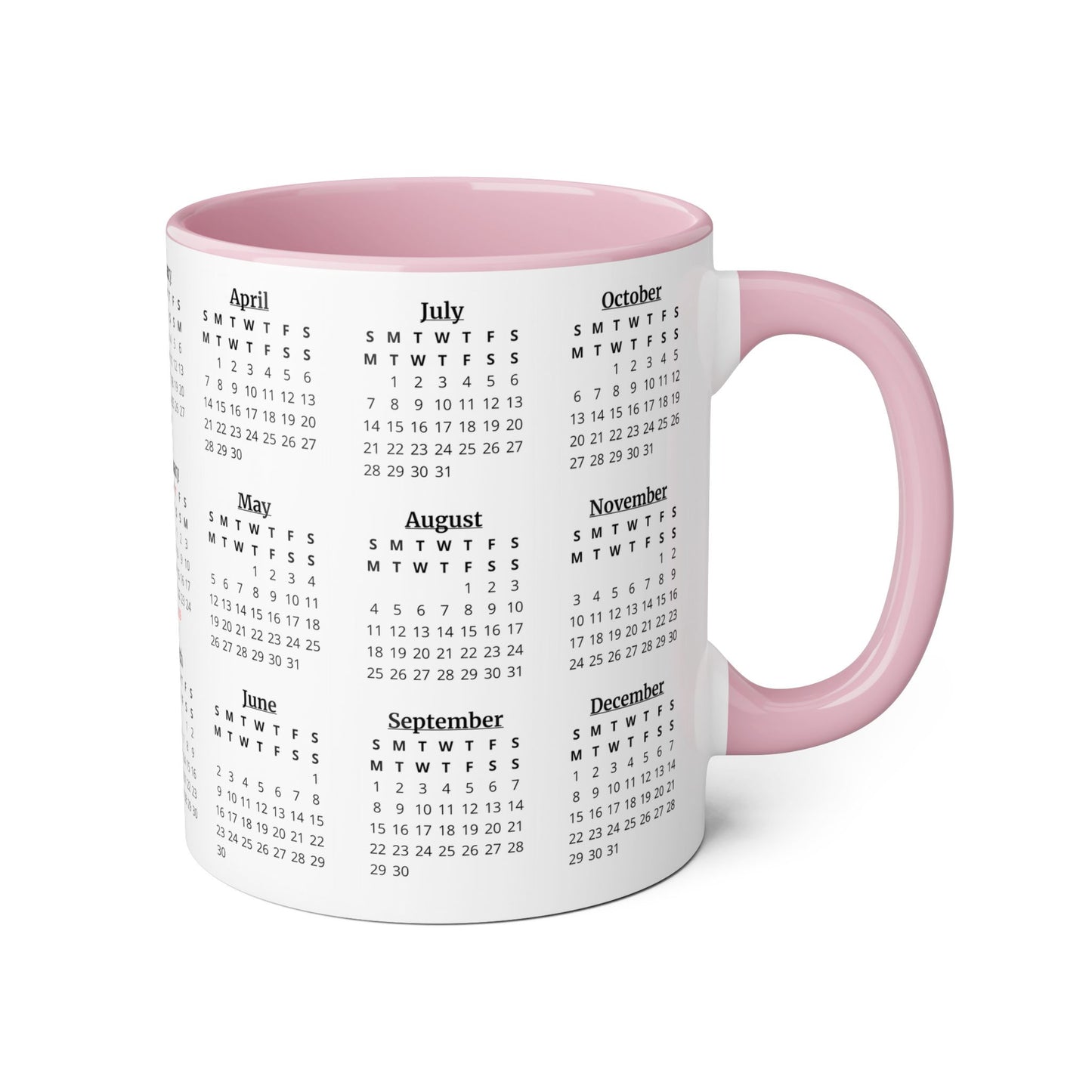 God Says You Are Flowers · Calendar Mugs: 2-Year Calendar 2024 to 2025 | Accent Mug (Small) (Black/Blue/Light Green/Pink/Red/Yellow).