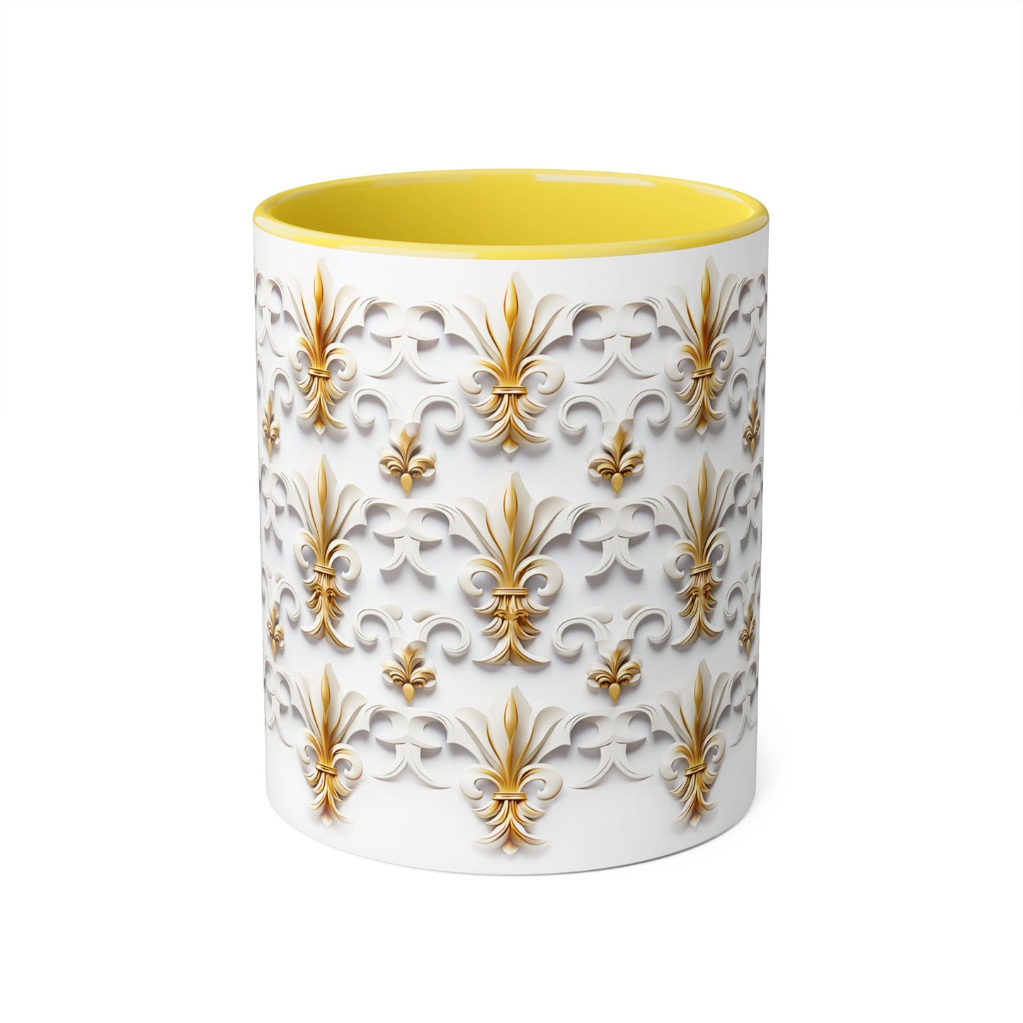 Fleur de Lys in 3D, Accent Mug (Small) (Black/Blue/Red/Yellow)