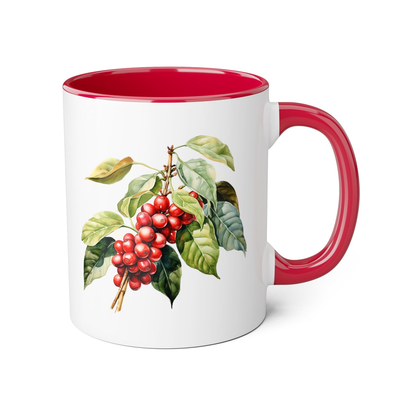 Caffeine Chemical Formula, Accent Mug (Small) (Light Green/Red)