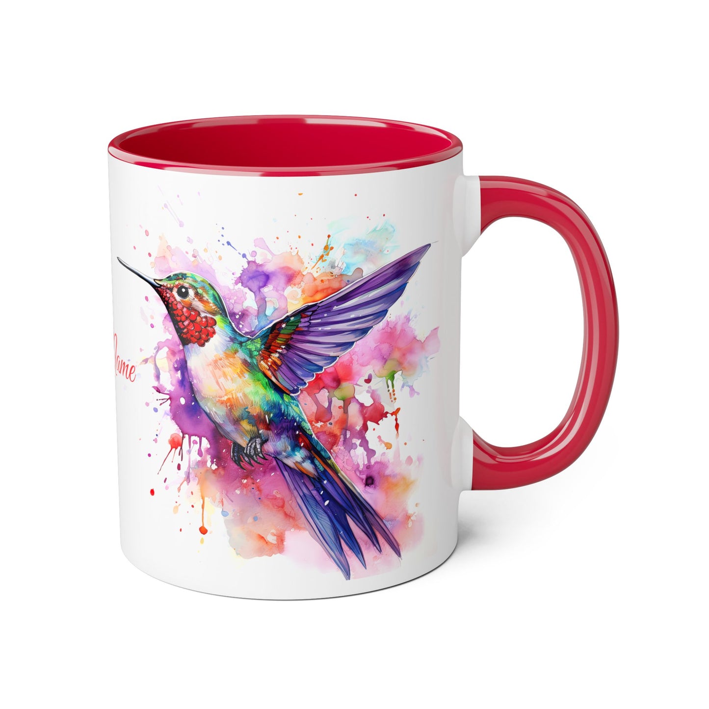 Hummingbird · Personalize It! With Your Name | Accent Mug (Small) (Black/Blue/Light Green/Pink/Red/Yellow).