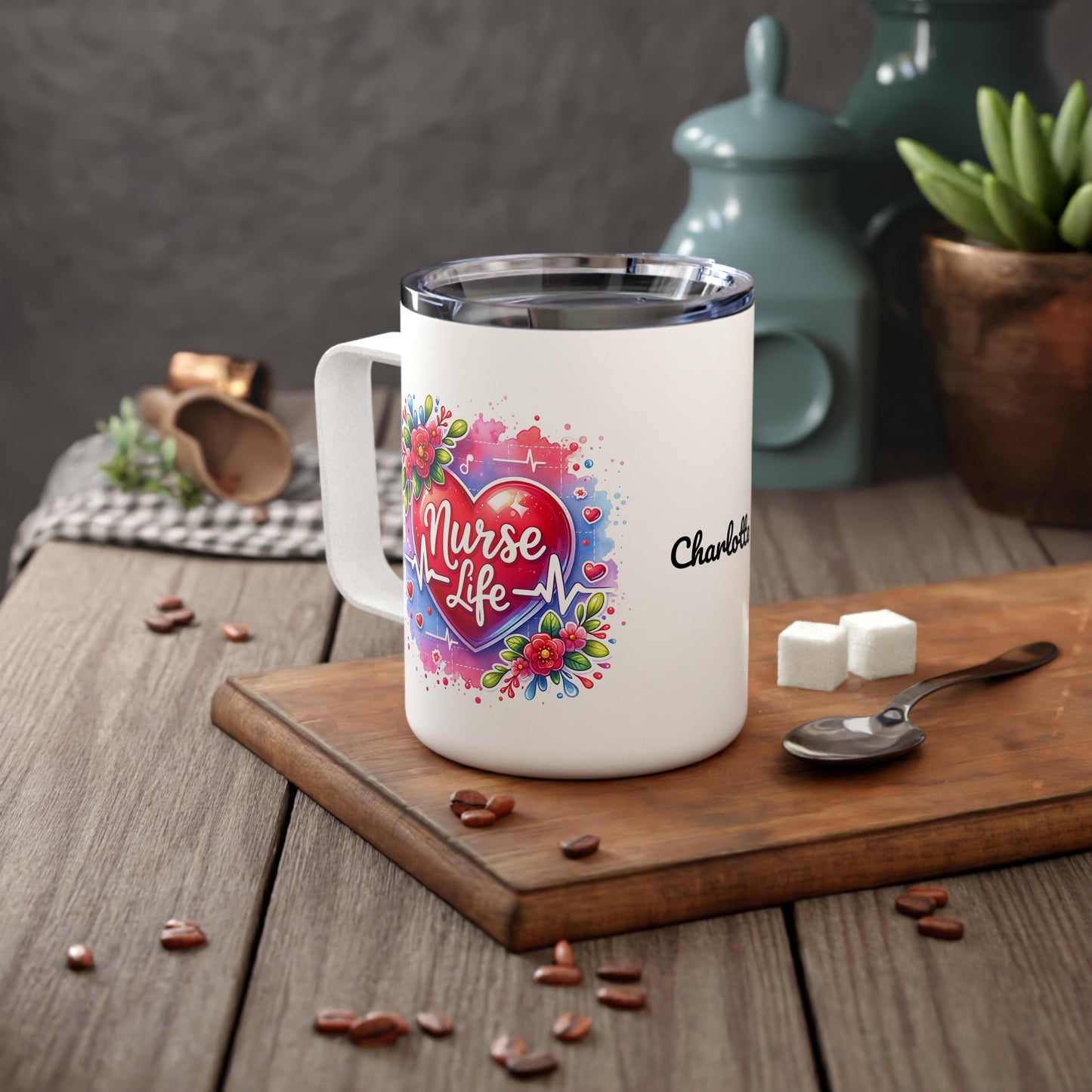 Nurse Life: Personalize It! Your Name | Insulated Coffee Mug