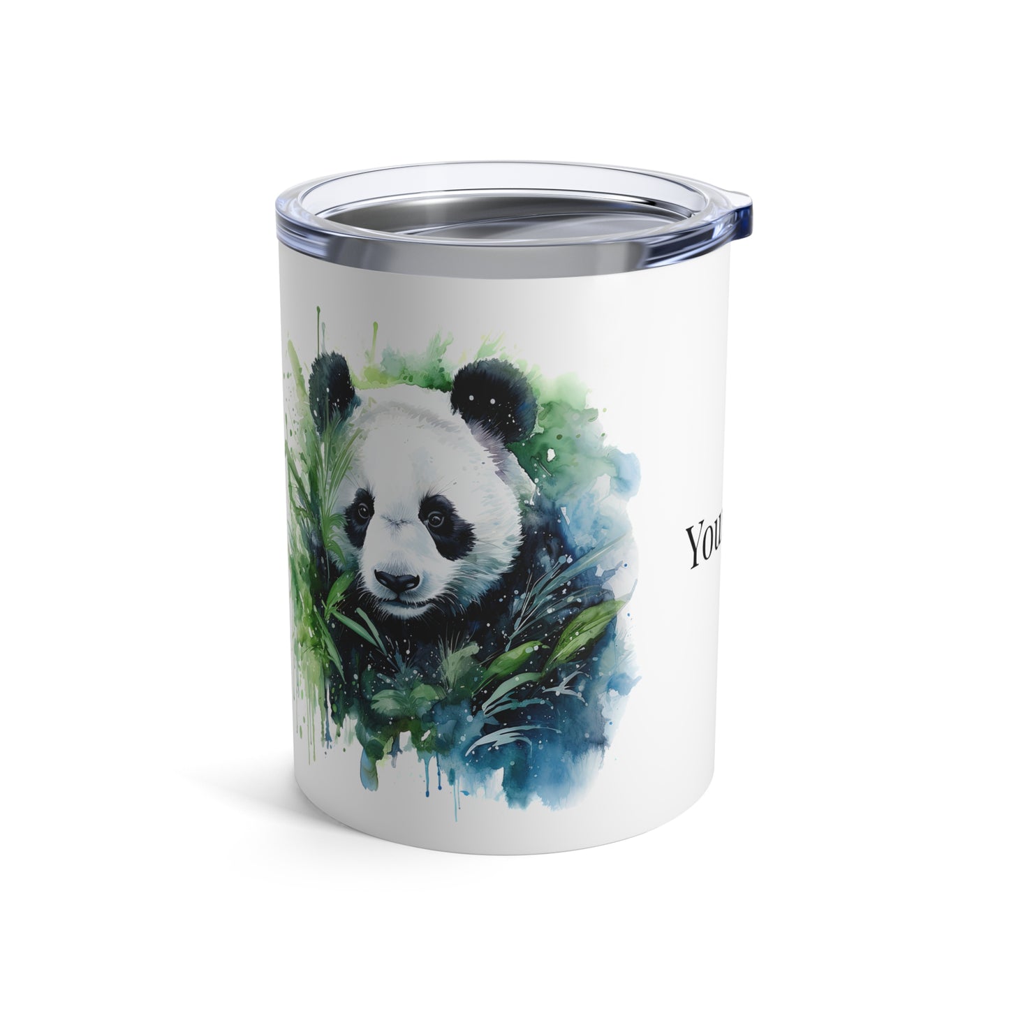 Watercolor Panda Spirit: Personalize It! Your Name and Font | Small Tumbler 🇺🇸🇨🇦