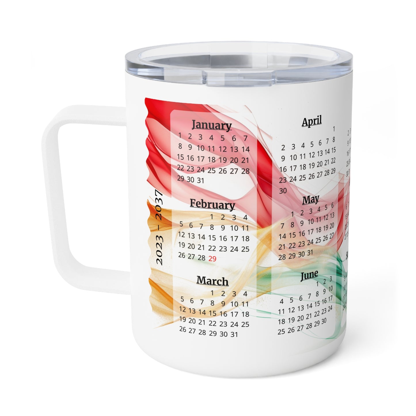 Seta Italiana, 15 Year Calendar 2023 to 2037, Insulated Coffee Mug