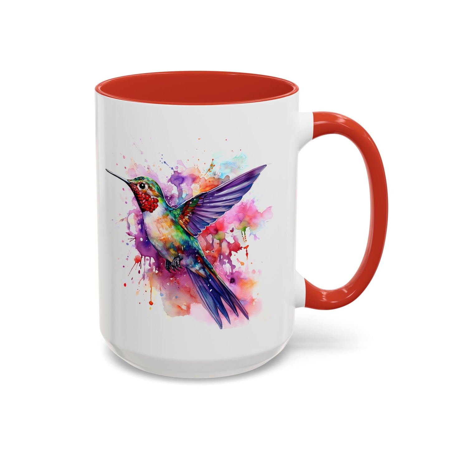 Hummingbird · Personalize It! With Your Name | Accent Mug (Small/Medium) (Black, Light Blue, Navy, Orange, Pink, Purple, Red, Yellow)