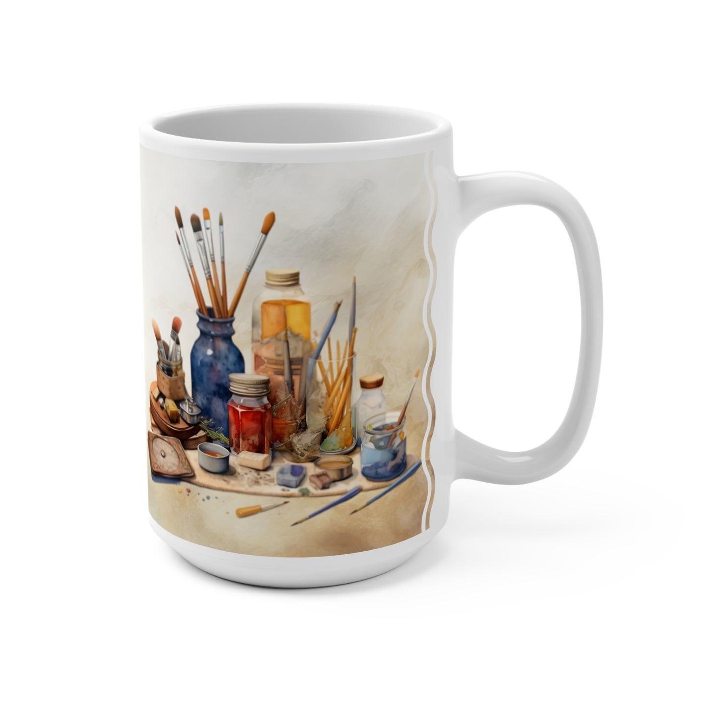 Artist's Painting Tools · Personalize It! Your Name | Ceramic Mug (Medium)