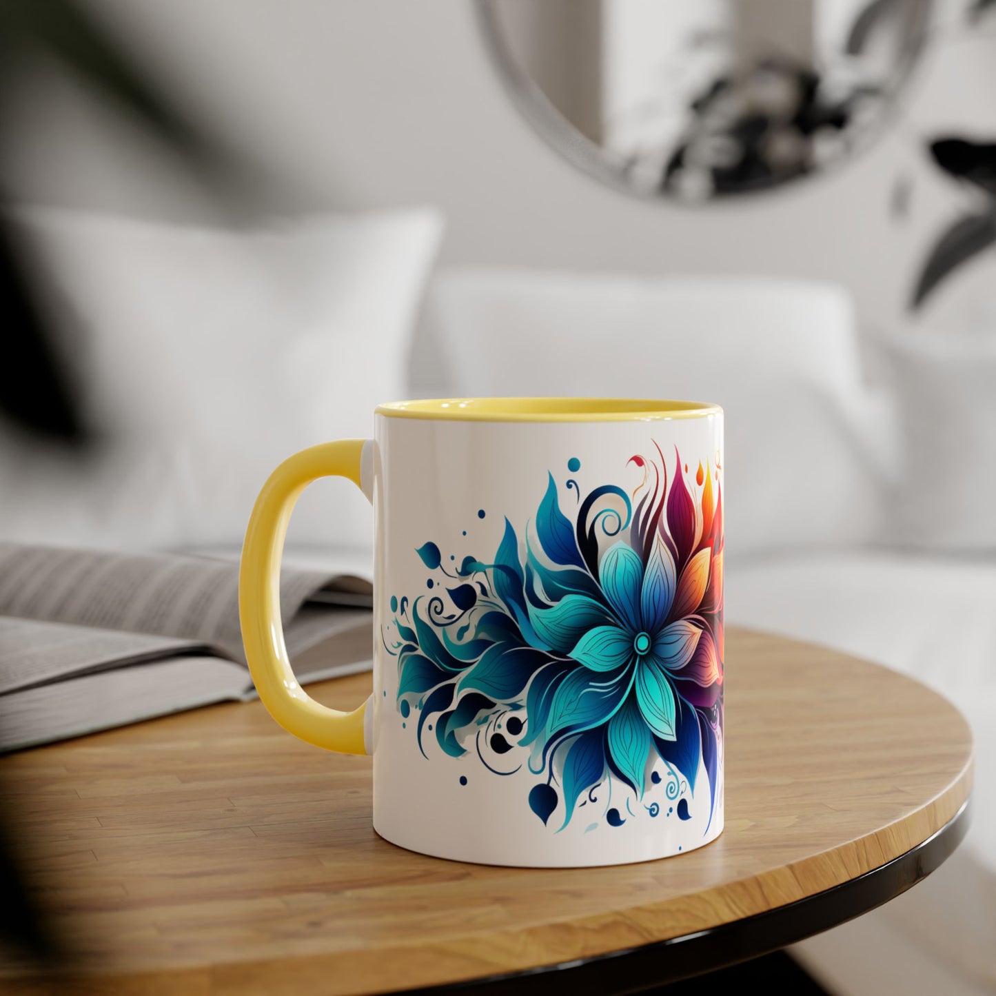 Vibrant Bloom Spectrum | Accent Mug (Small) (Black/Blue/Light Green/Pink/Red/Yellow).