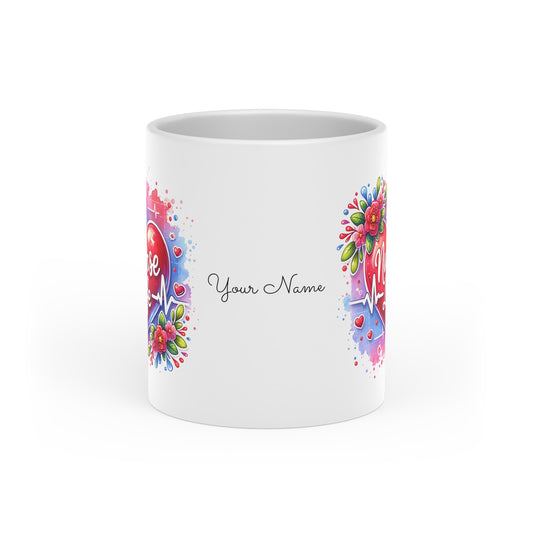 Nurse Life, Personalize It! Your Name, Heart-Shaped Mug