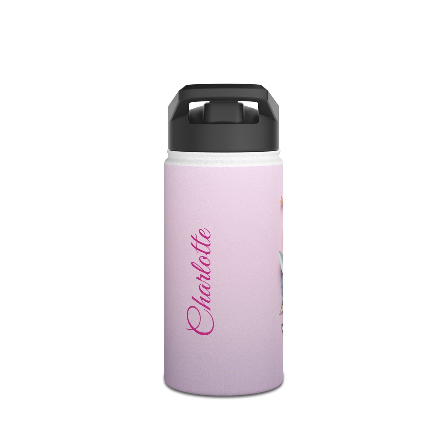 Pastel Paper Floral Dream: Personalize It! Your Name, Your Font | Stainless Steel Water Bottle Standard Lid (Small/Medium)