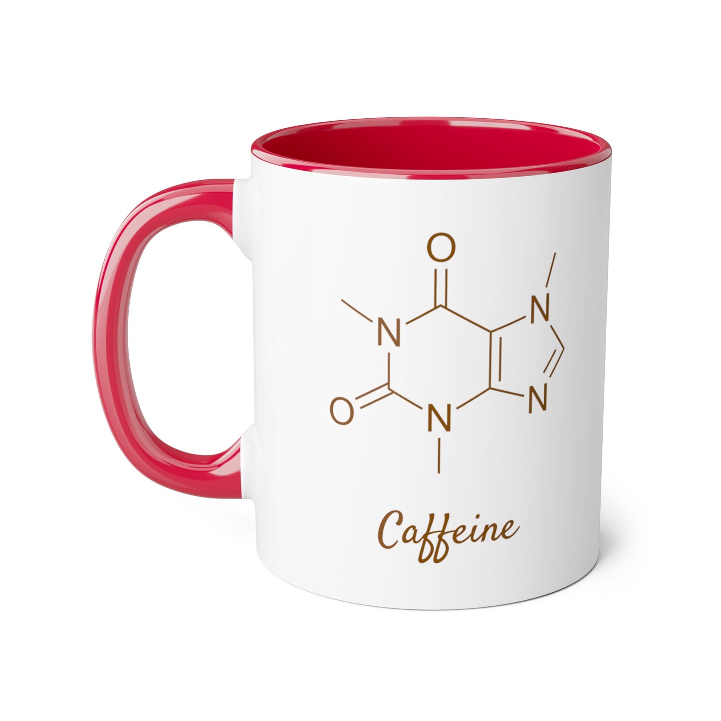 Caffeine Chemical Formula, Accent Mug (Small) (Light Green/Red)