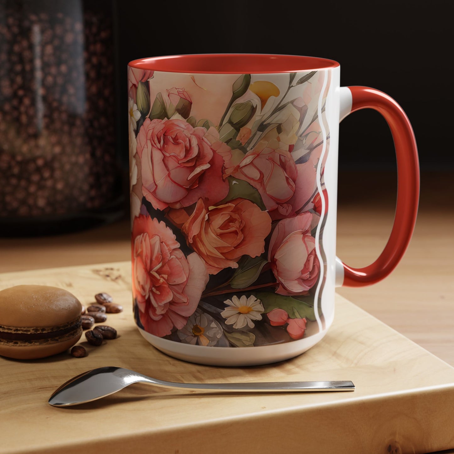 Carnation Cascade | Accent Mug (Medium) (Pink/Red)