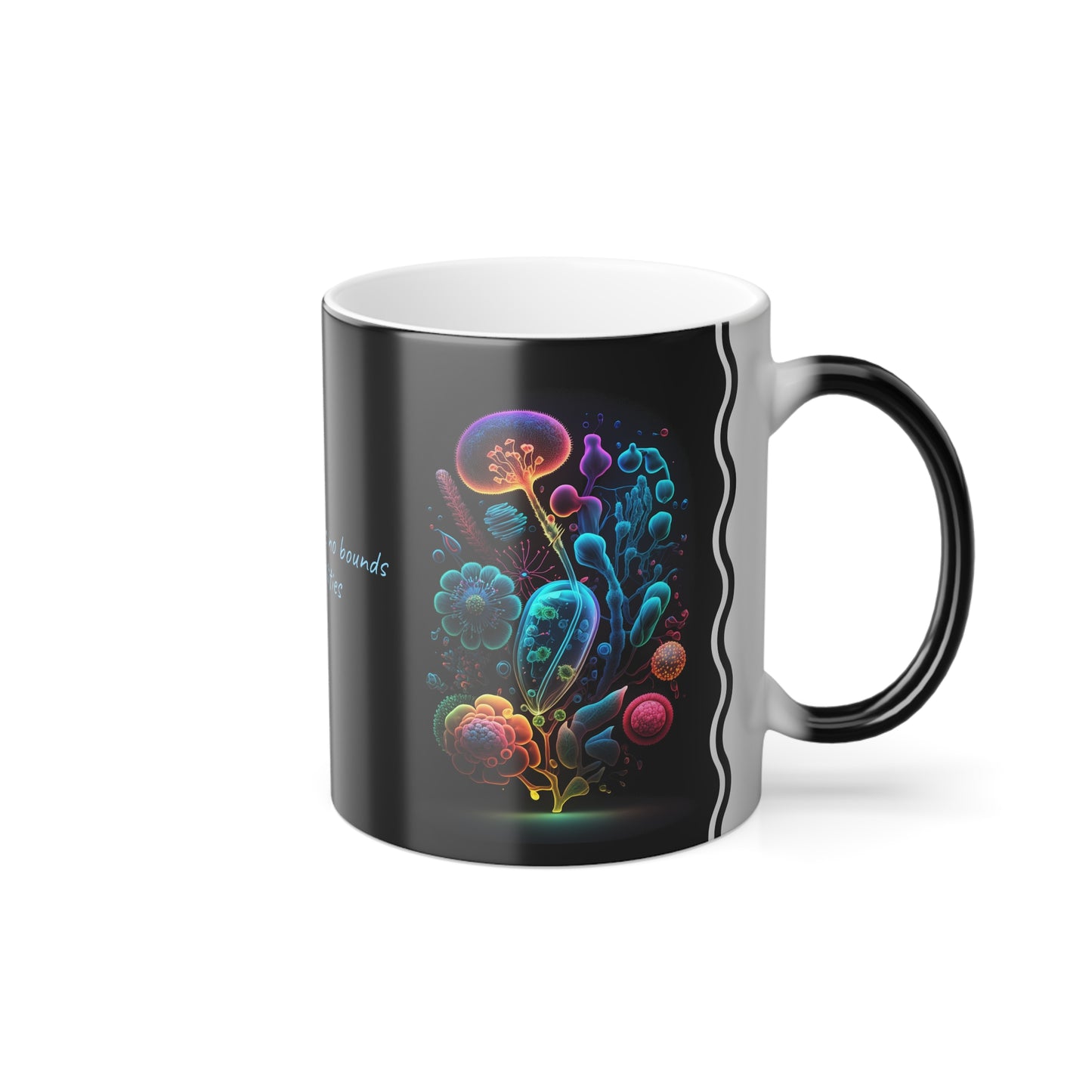 Luminescent Floral Amoeba · Customize It! Your Text or Quote | Magic Mug (Small)