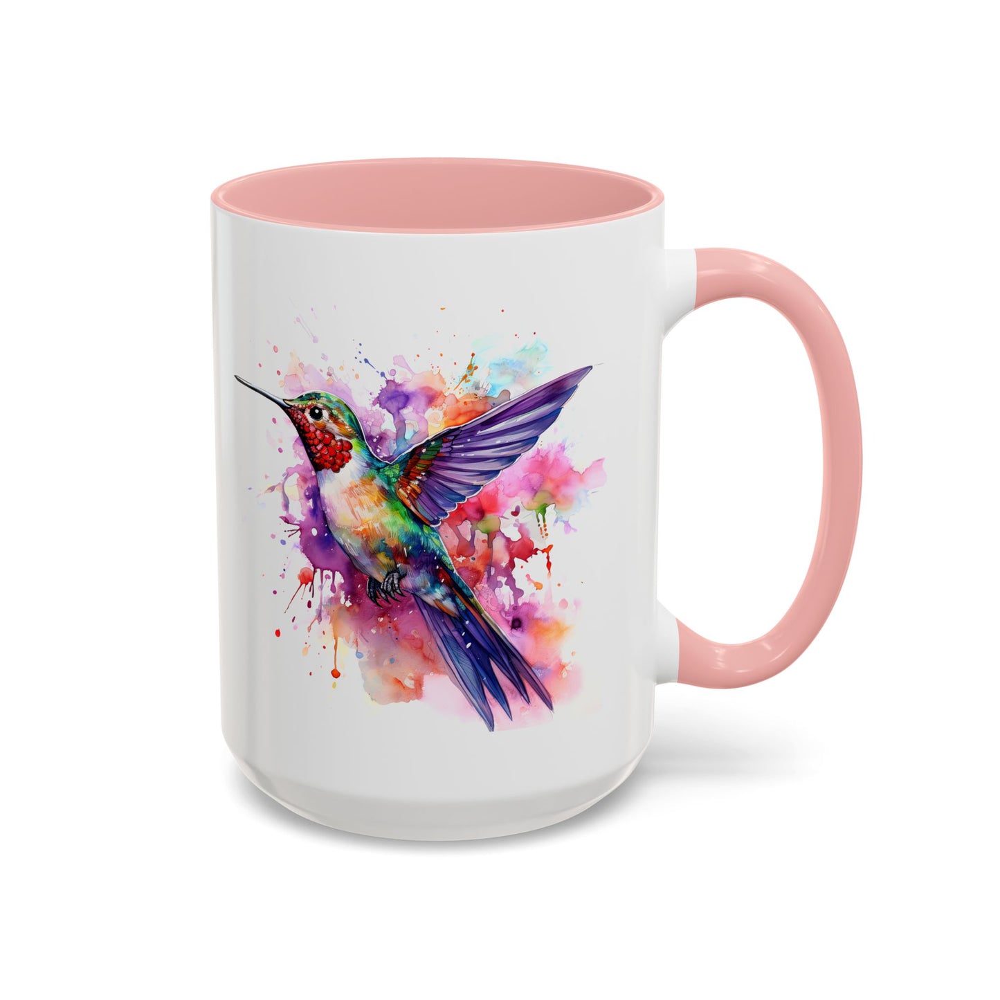 Hummingbird · Personalize It! With Your Name | Accent Mug (Small/Medium) (Black, Light Blue, Navy, Orange, Pink, Purple, Red, Yellow)