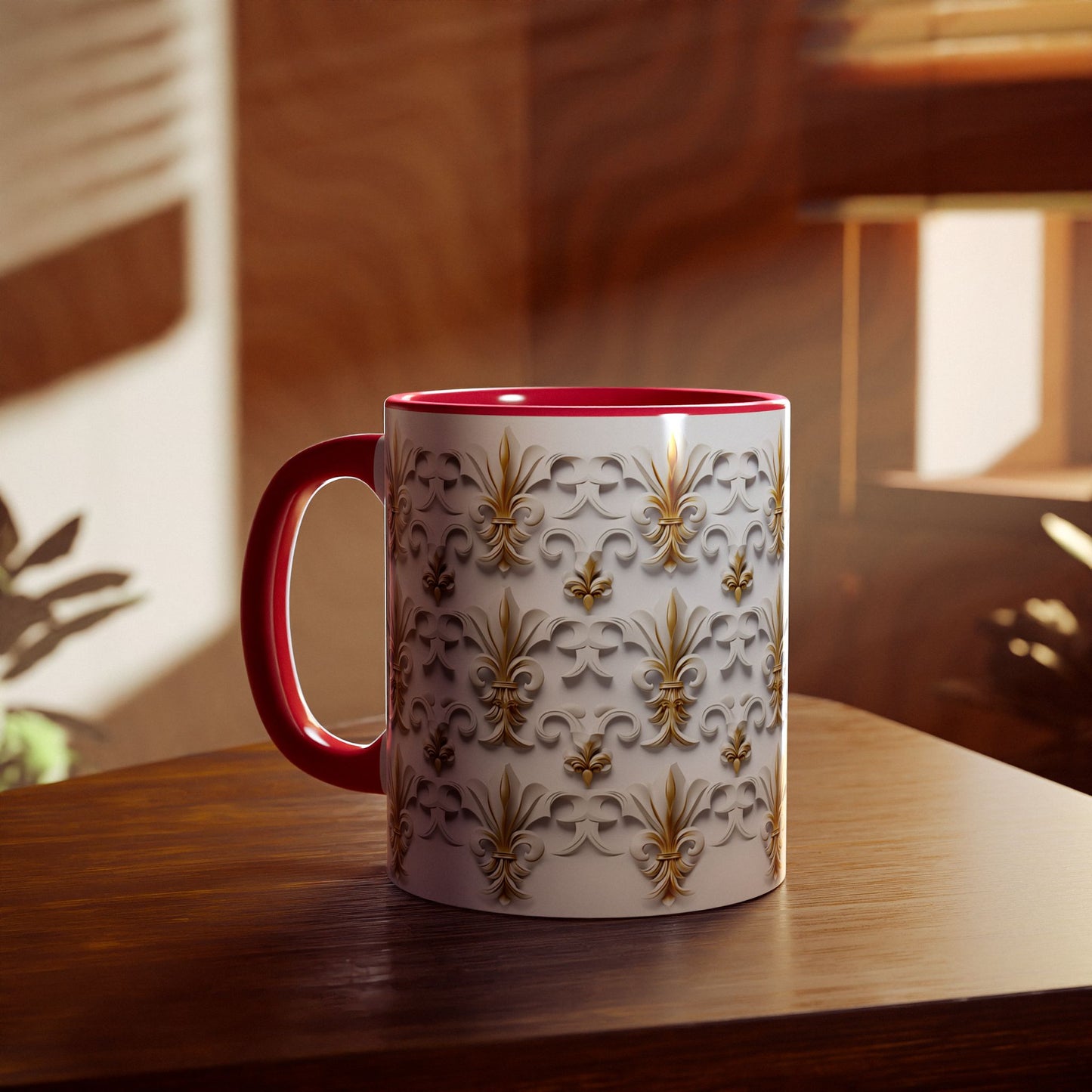 Fleur de Lys in 3D | Accent Mug (Small) (Black/Blue/Red/Yellow).