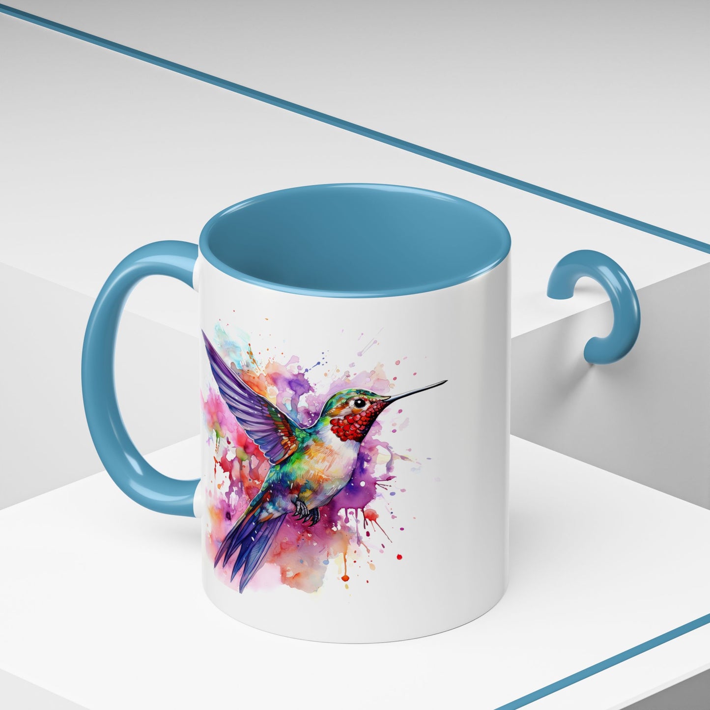 Hummingbird · Personalize It! With Your Name | Accent Mug (Small/Medium) (Black, Light Blue, Navy, Orange, Pink, Purple, Red, Yellow)