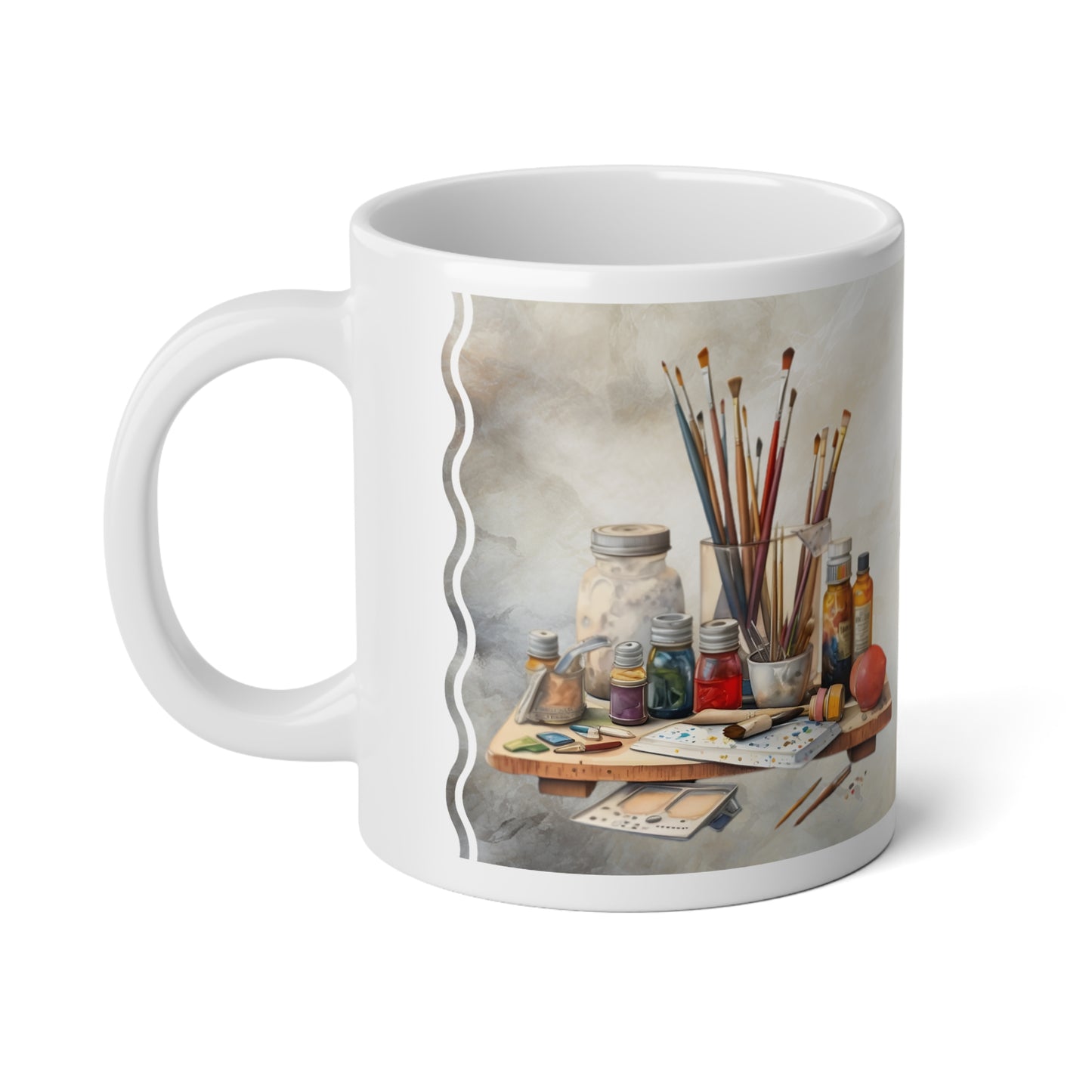 Artist's Painting Tools, Personalize It! Your Name, Ceramic Mug (Large)