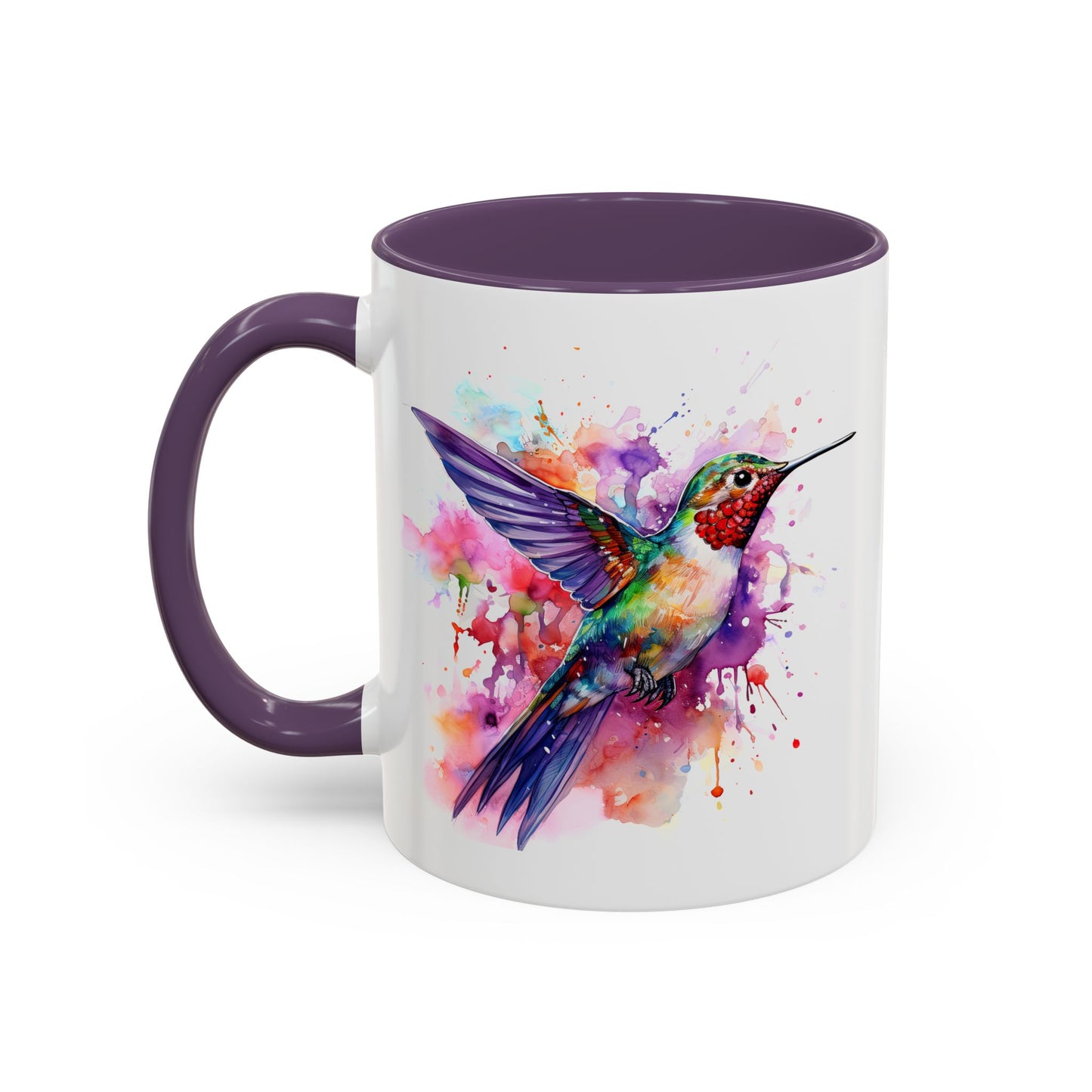 Hummingbird · Personalize It! With Your Name | Accent Mug (Small/Medium) (Black, Light Blue, Navy, Orange, Pink, Purple, Red, Yellow)