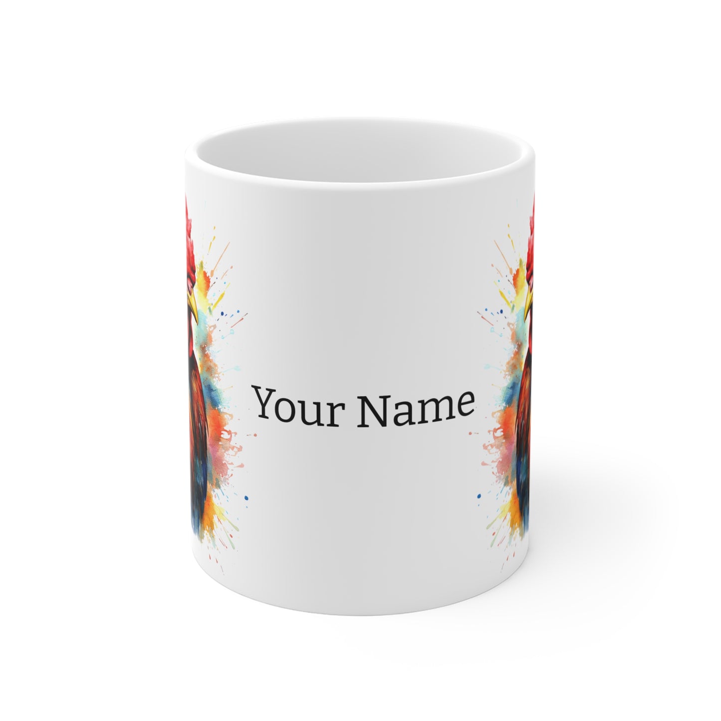 Majestic Rooster: Personalize It! Your Name and Font | Ceramic Mug (Small) 🇺🇸