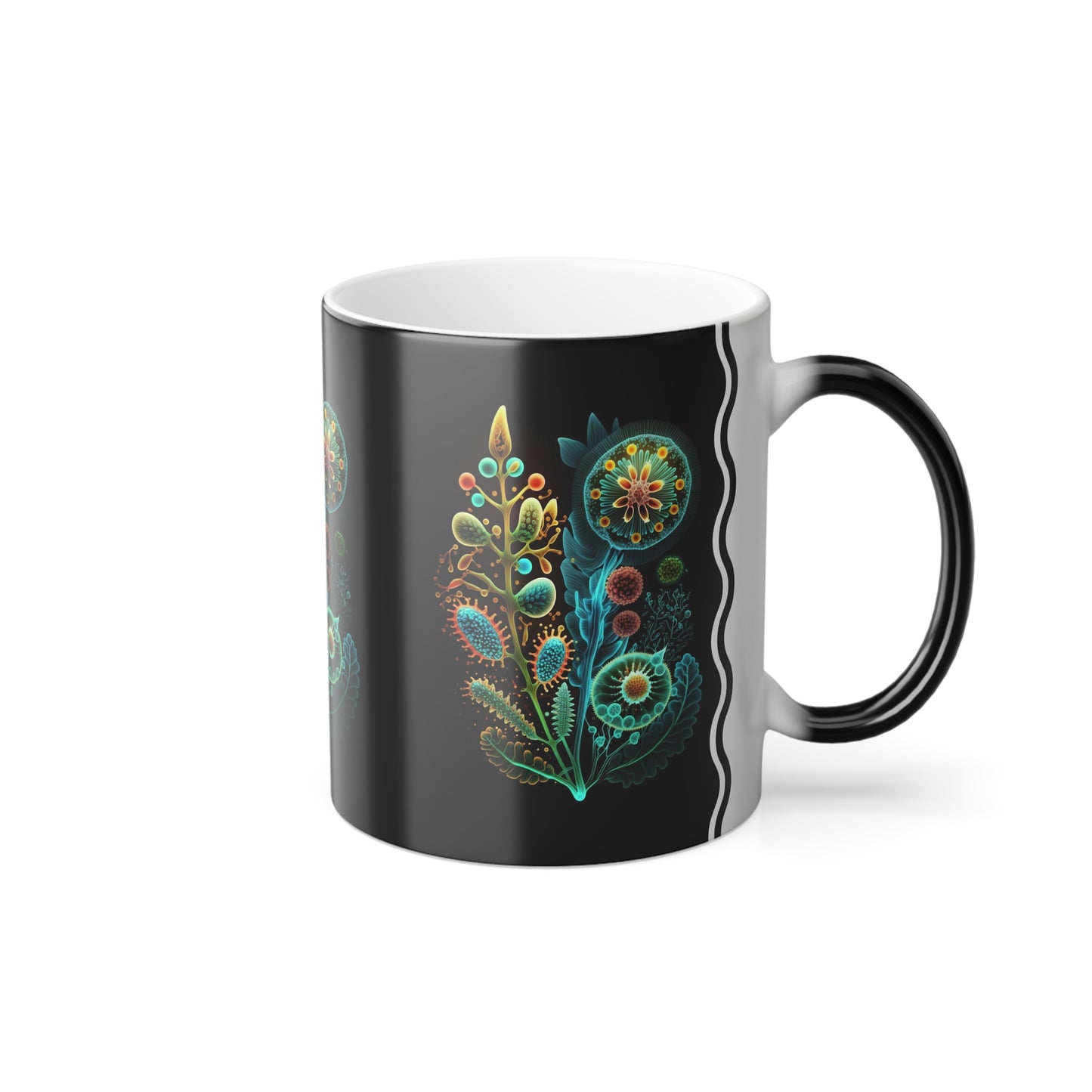 Neon Floral Amoeba 3, Magic Mug (Small)