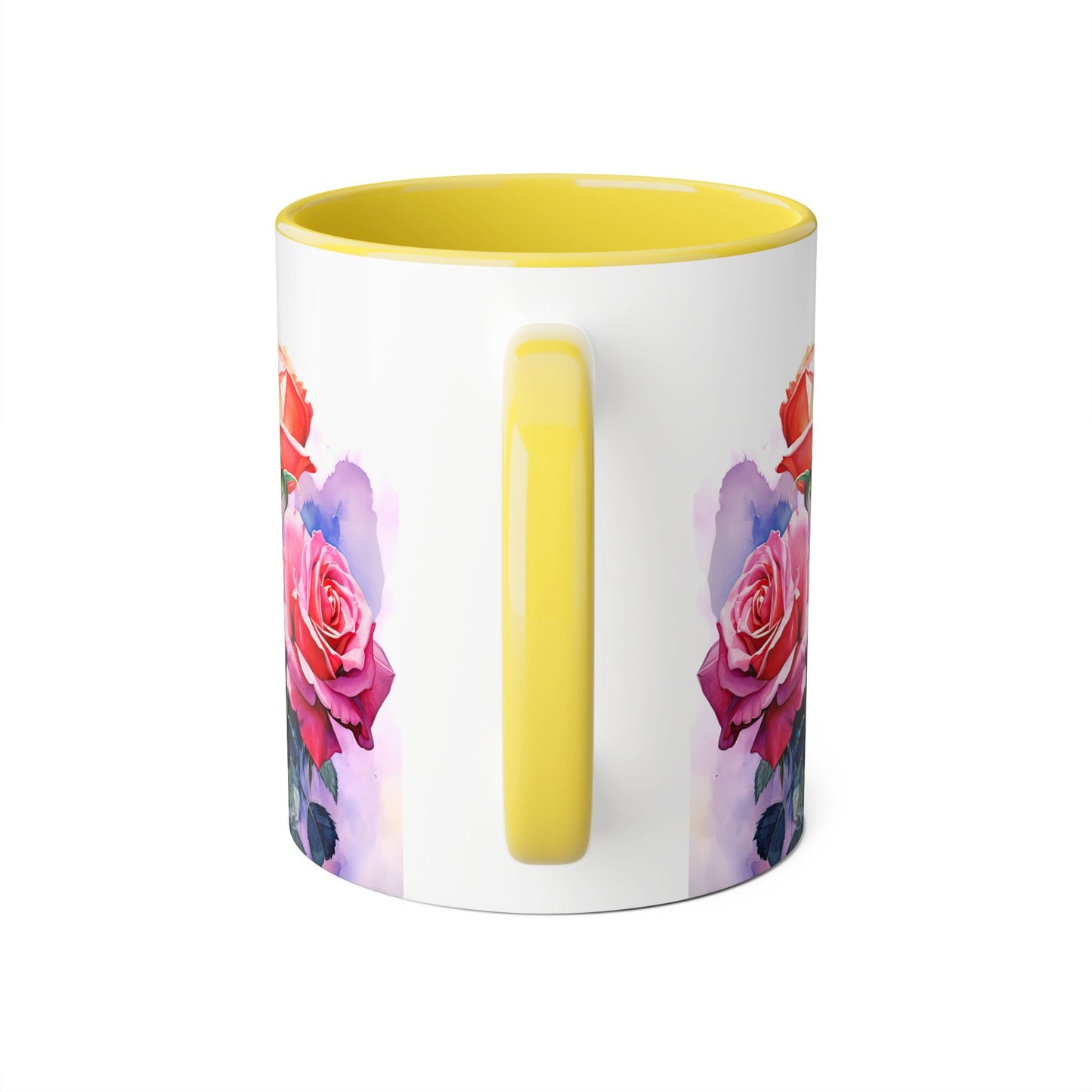 Roses Pink and Yellow: Personalize It! Your Name in Your Font Color | Accent Mug (Small)