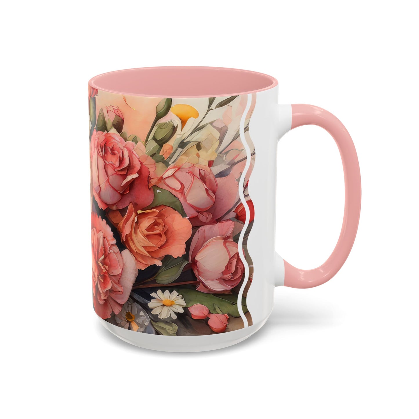 Carnation Cascade | Accent Mug (Medium) (Pink/Red)