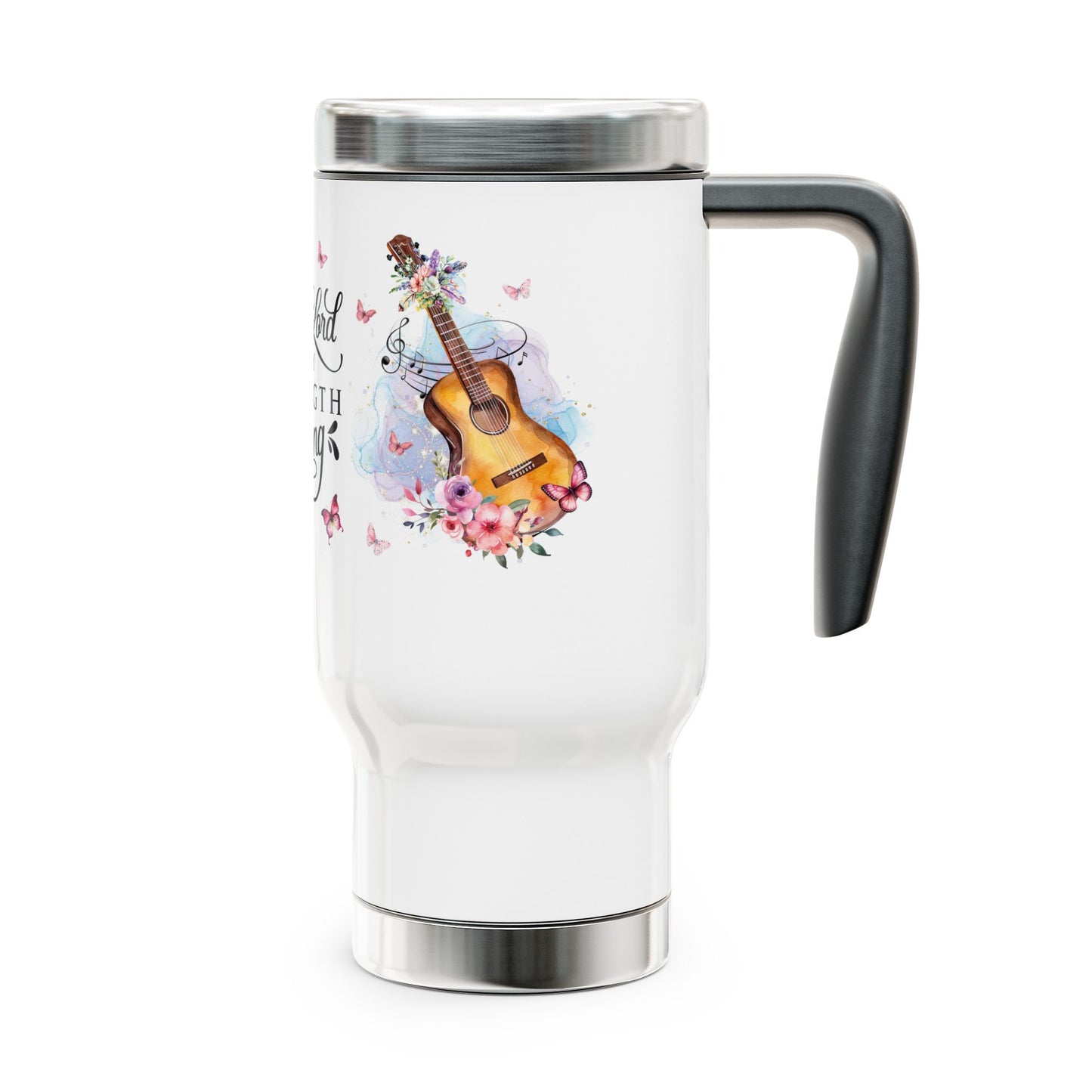 Melodic Faith Inspiration | Stainless Steel Travel Mug with Handle