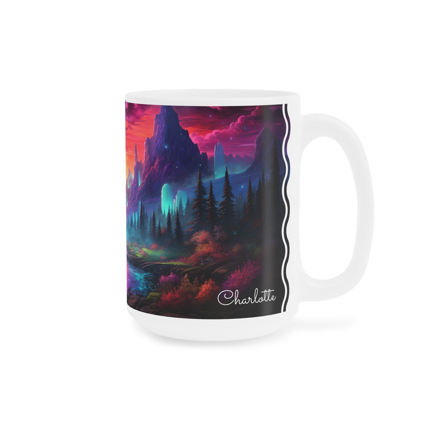 Ethereal Twilight Valley: Personalize It! Your Name, Your Font | Ceramic Mug (Small/Medium/Large)