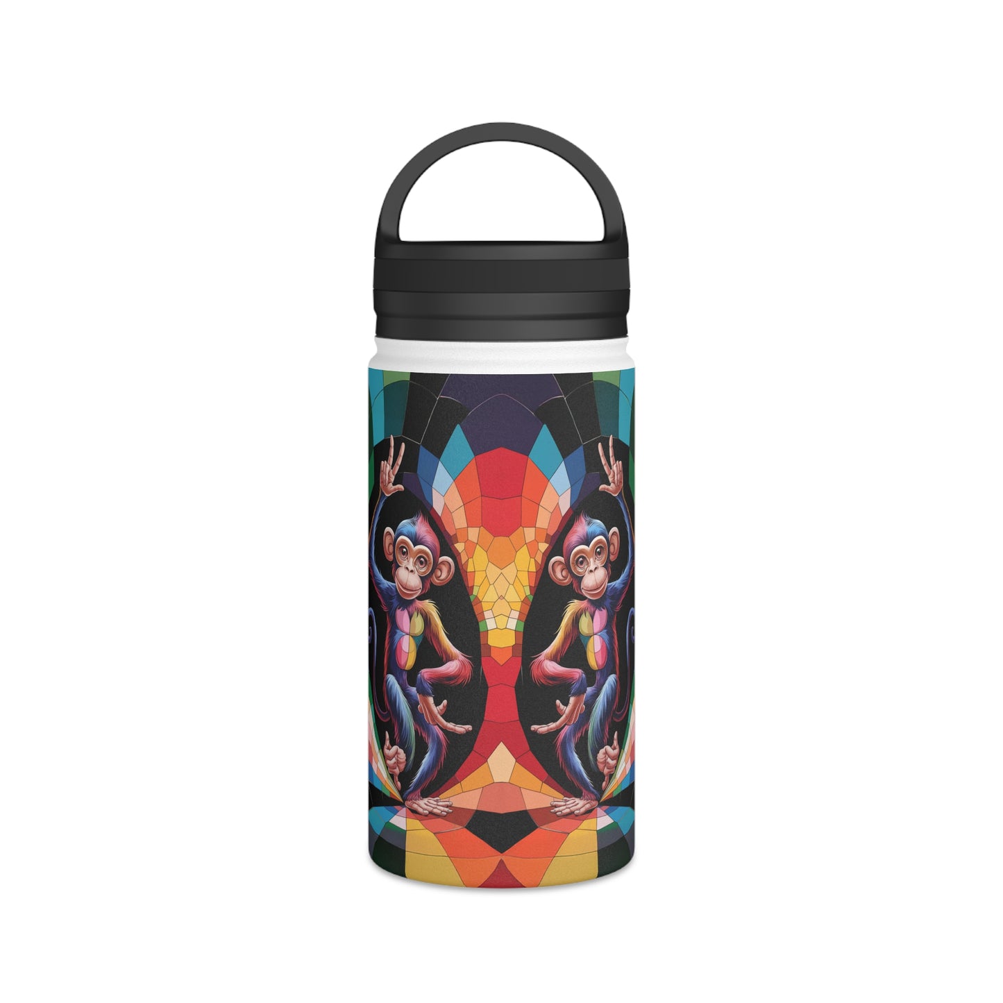 Prismatic Primate Peace | Stainless Steel Water Bottle Handle Lid (Small/Medium)