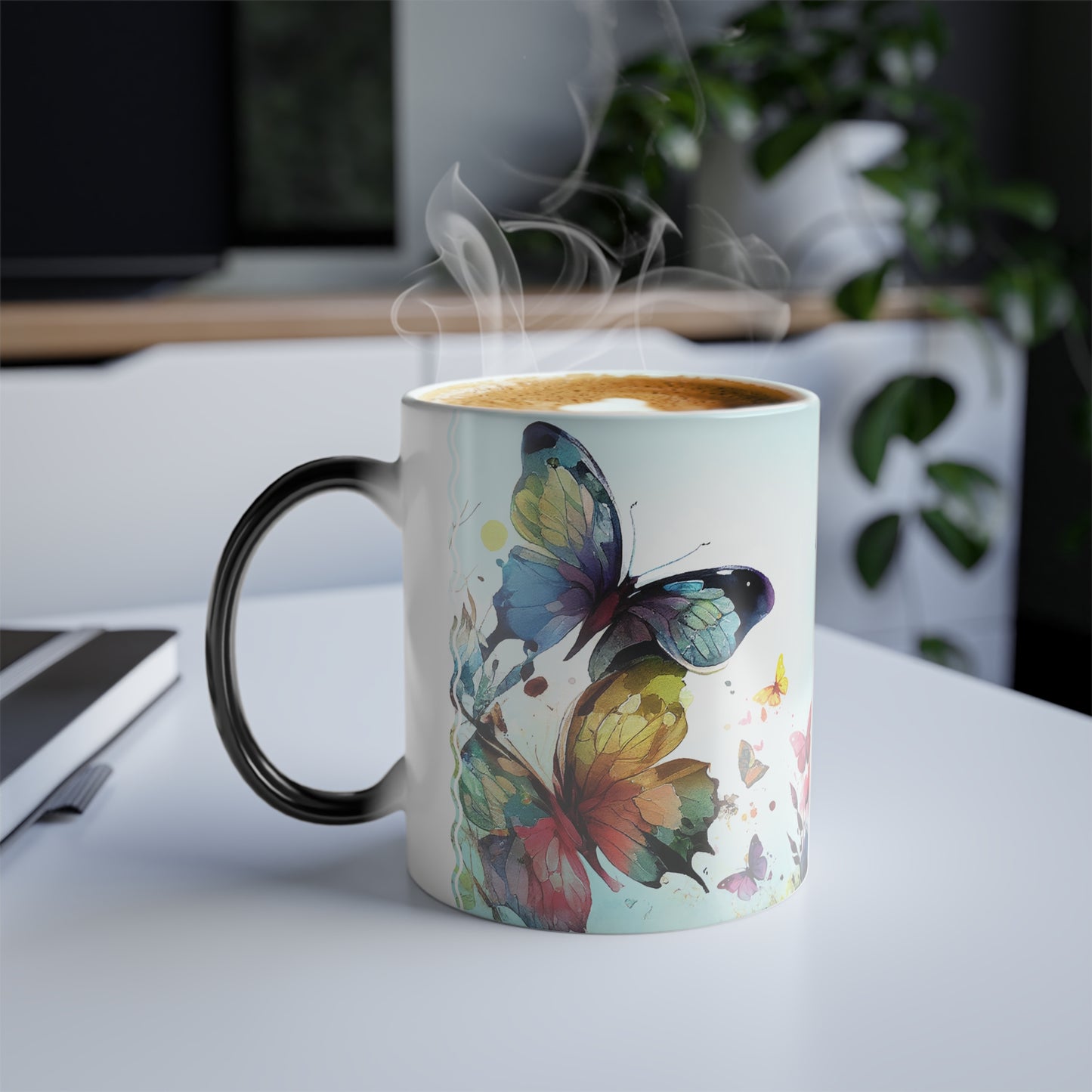 Watercolor Butterfly Garden Symphony · Personalize It! With Your Name | Magic Mug (Small)