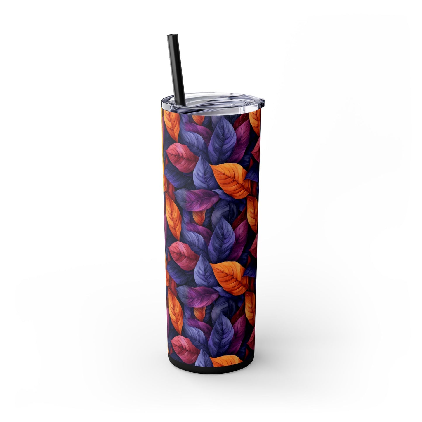 Folia Purpura · Personalize It! Your Name and Font | Skinny Tumbler with Straw (Glossy) (White) / (Matte) (Black)