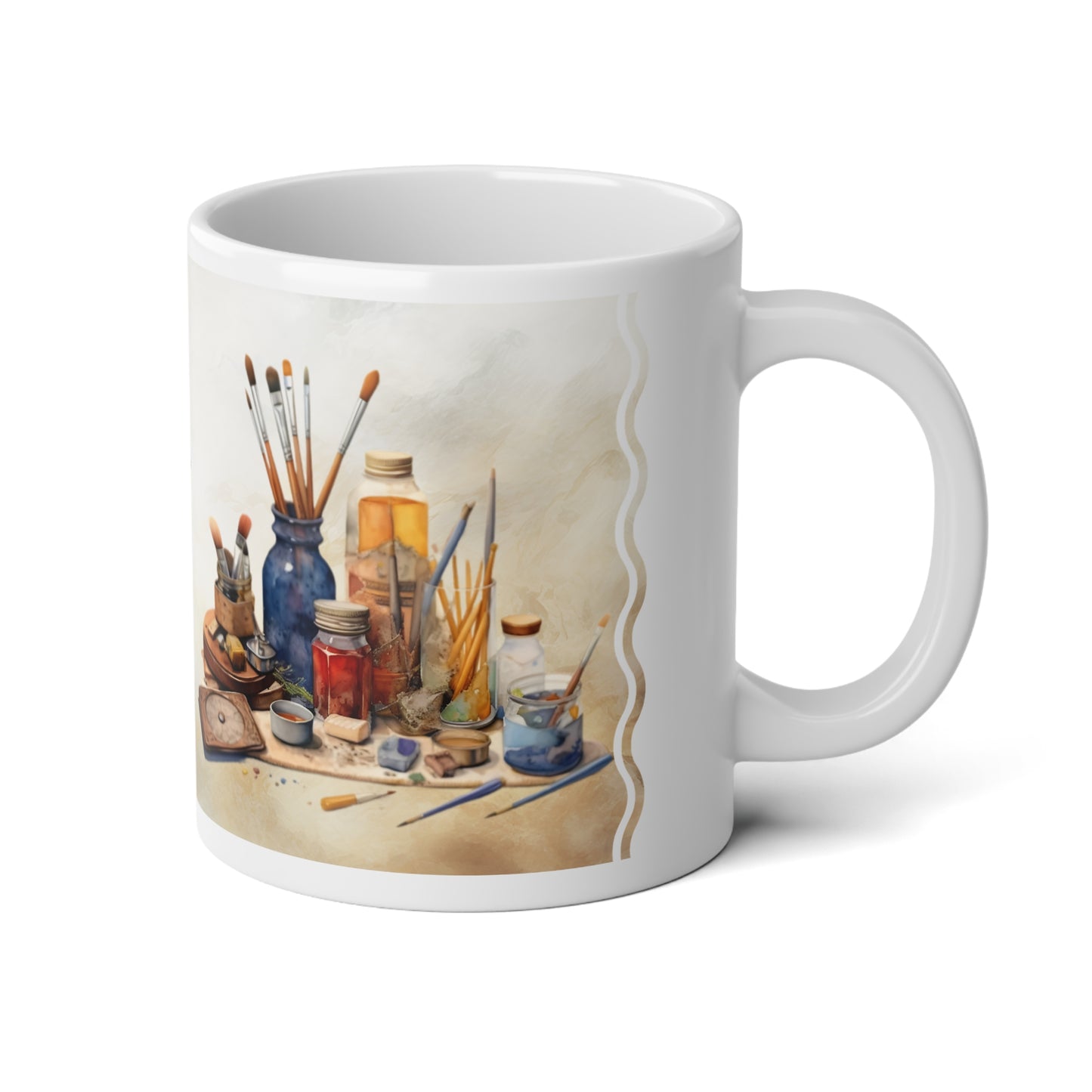 Artist's Painting Tools, Personalize It! Your Name, Ceramic Mug (Large)